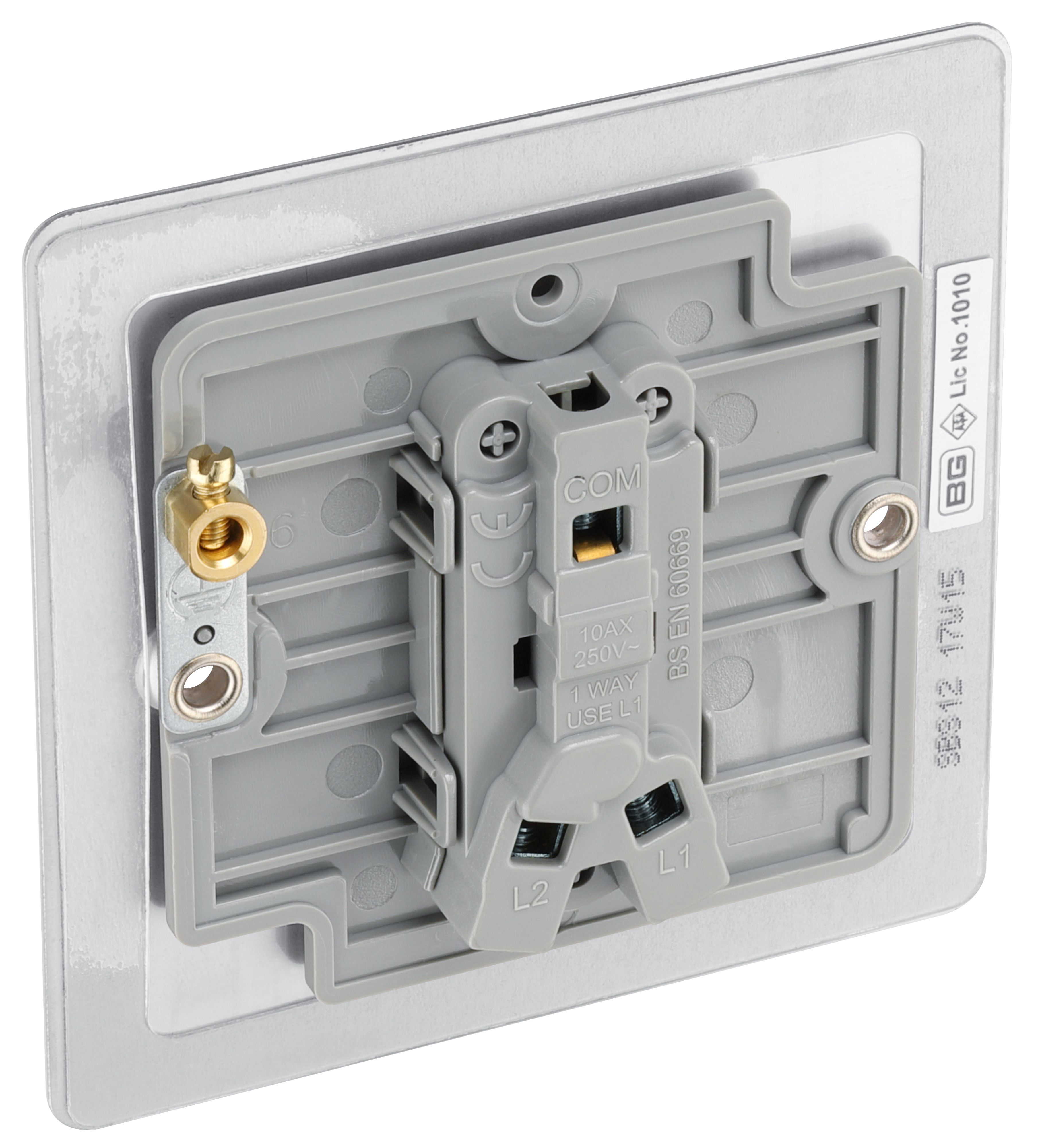 BG Brushed Steel 20A 2 way 1 gang Light Switch with Without LED indicator