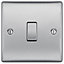BG Brushed Steel 20A 2 way 1 gang Light Switch