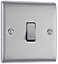 BG Brushed Steel 20A 2 way 1 gang Light Switch