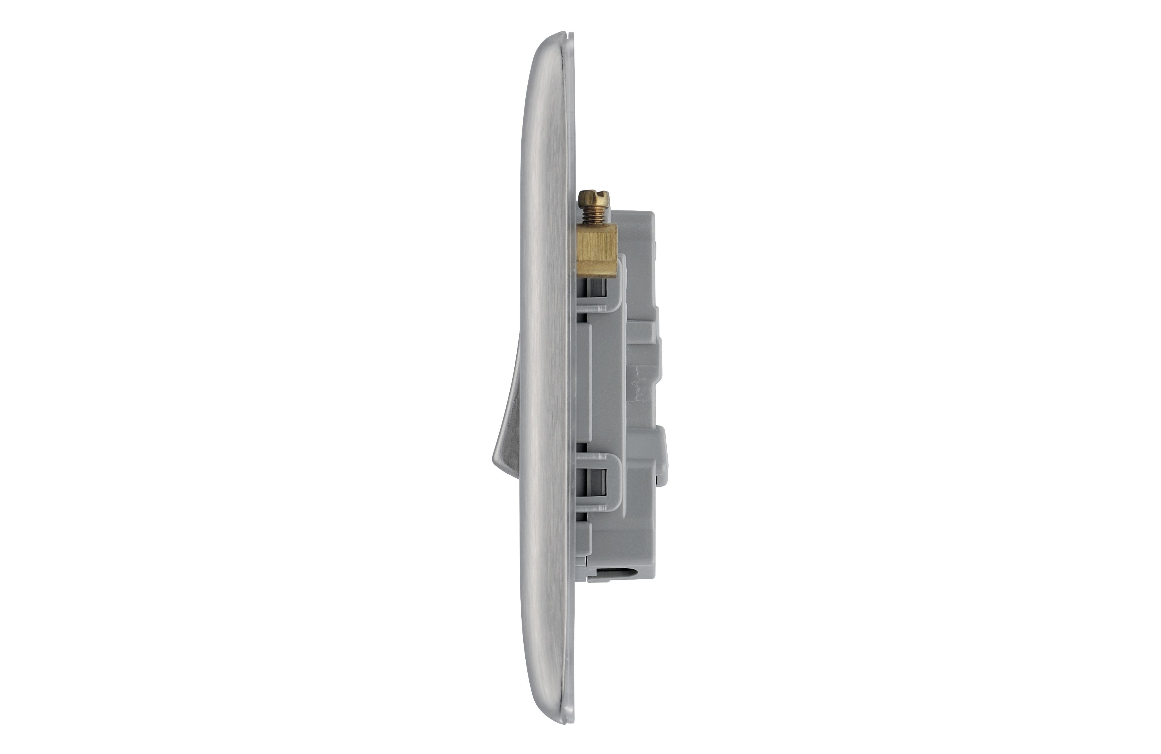 BG Nexus Metal Brushed Steel Switch 20A 16AX 1 Gang 2 Way - 6