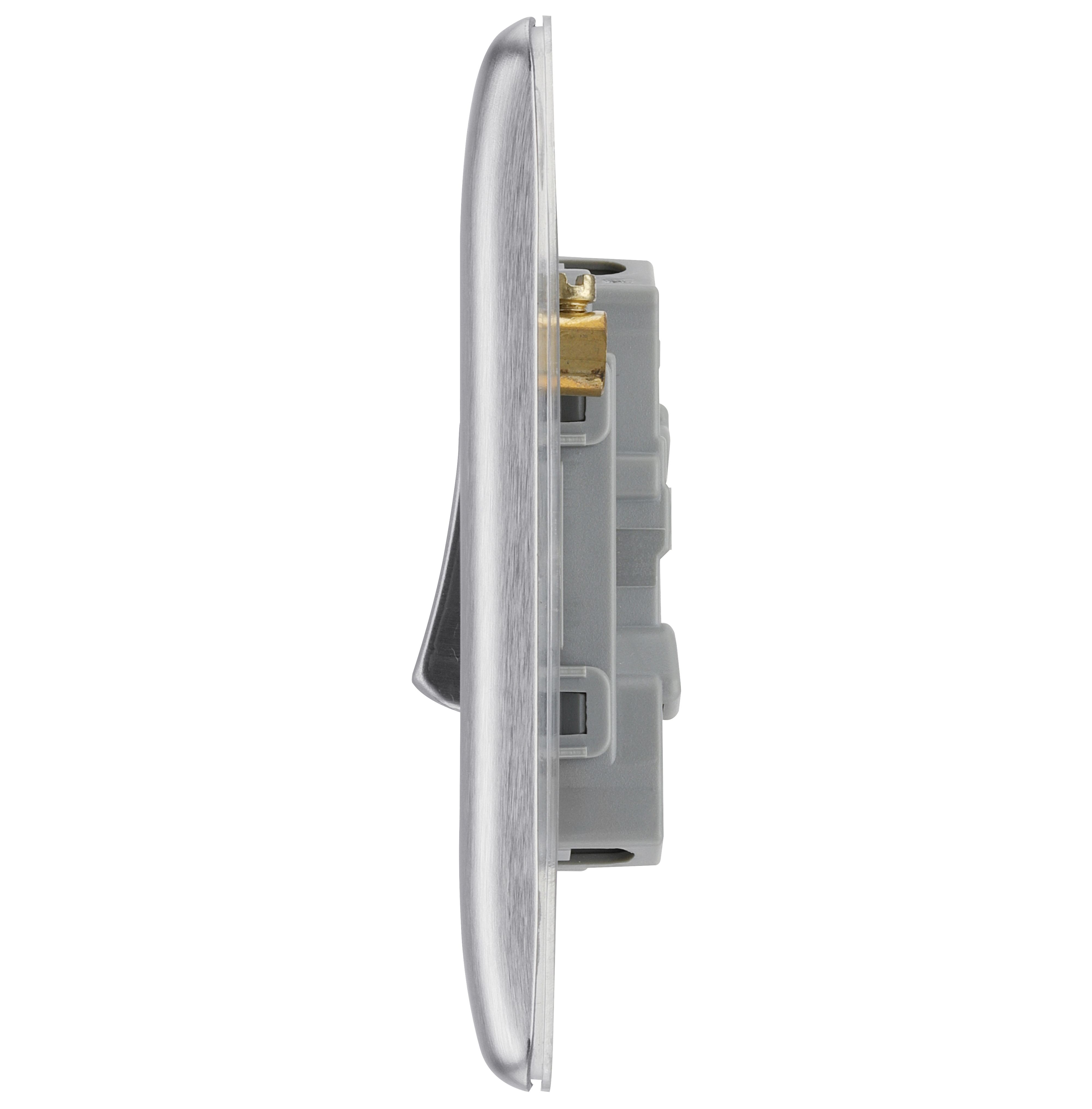 BG Brushed Steel 20A 2 way 2 gang Light Switch - 6