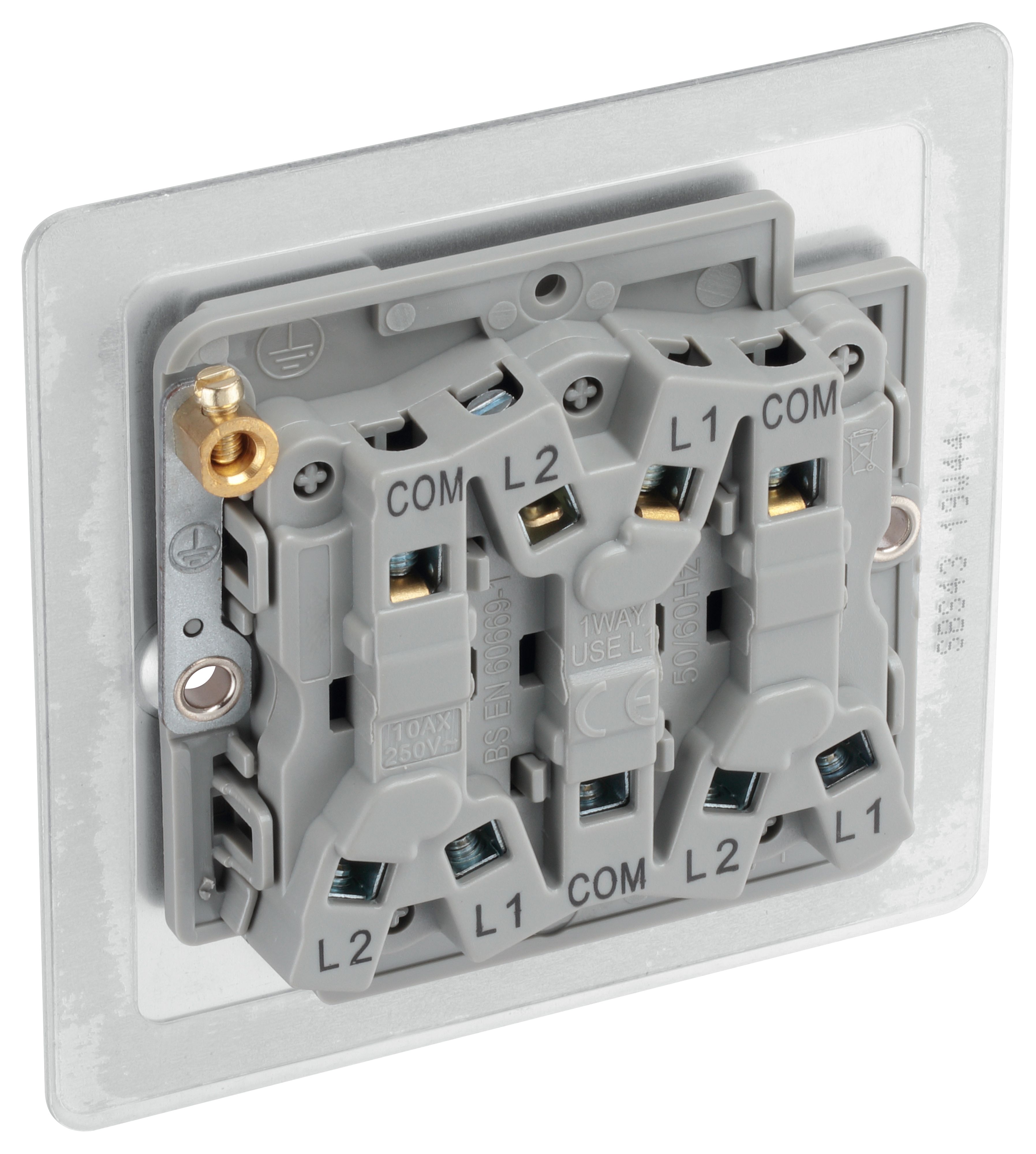 BG Brushed Steel 20A 2 way 3 gang Light Switch with Without LED indicator