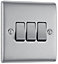 BG Brushed Steel 20A 2 way 3 gang Light Switch