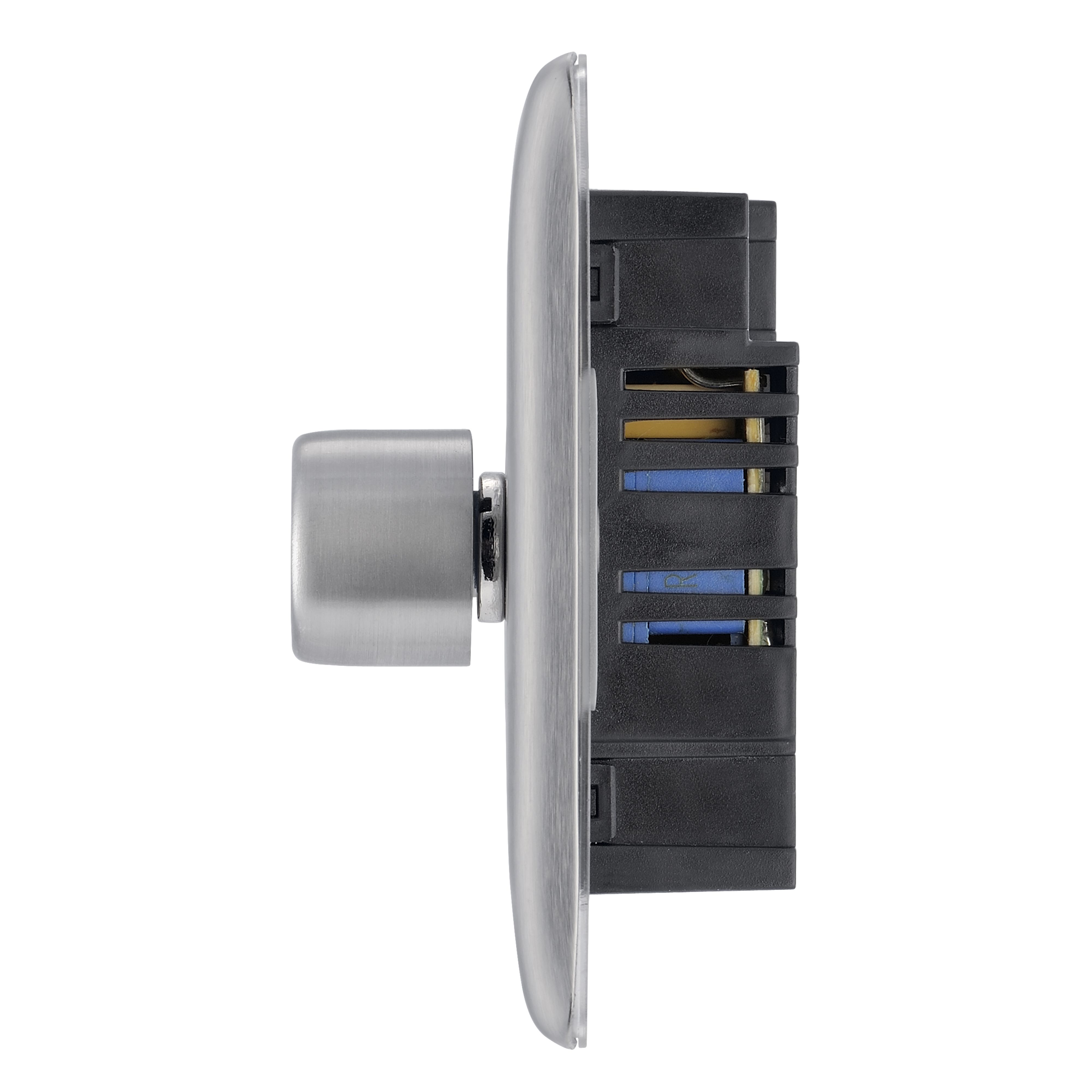 BG Screwless Flat Plate Polished Chrome Dimmer Switch 2 Gang 2 Way - 6
