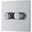 BG Brushed Steel profile Single 2 way 400W Dimmer switch