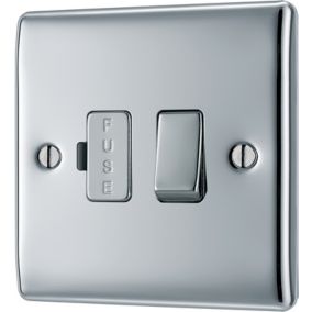 BG Chrome 13A 2 way Raised slim profile Screwed Switched Fused connection unit