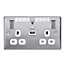 BG Chrome 13A Switched Double WiFi extender socket with USB