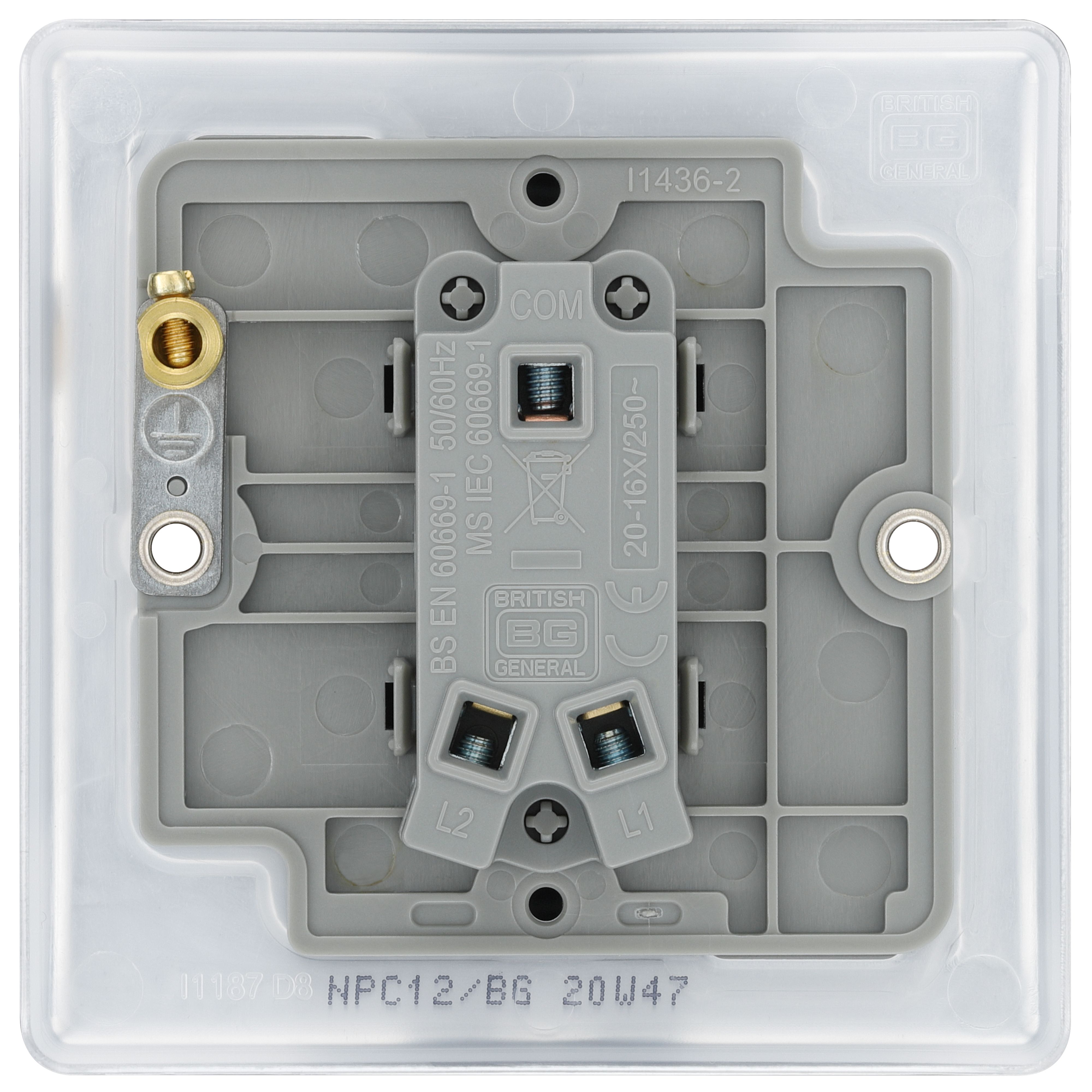 BG Screwless Flat Plate Polished Chrome Light Switch 1 Gang 2 Way 20A-16AX - 4