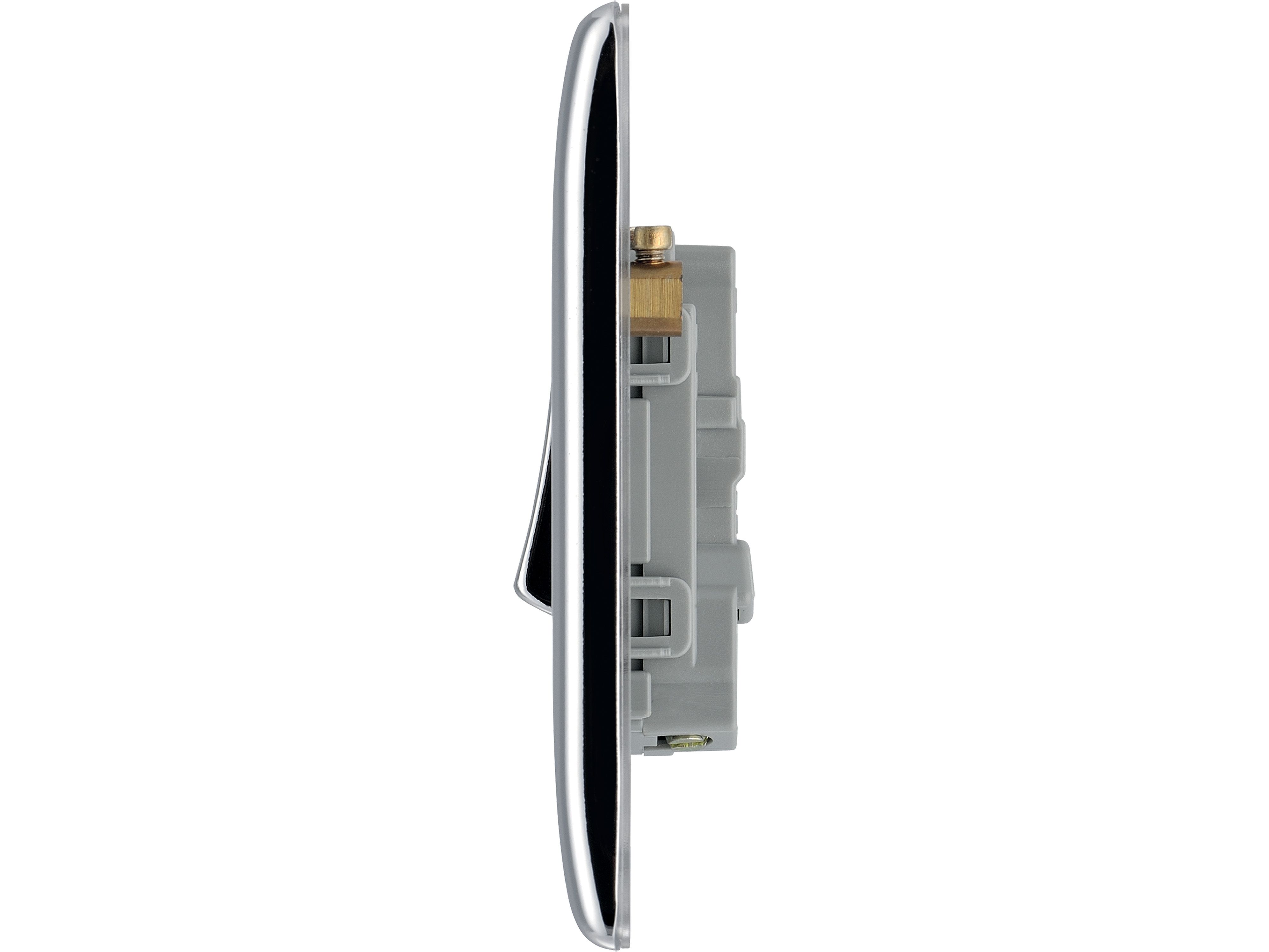 BG Screwless Flat Plate Polished Chrome Light Switch 1 Gang 2 Way 20A-16AX - 5
