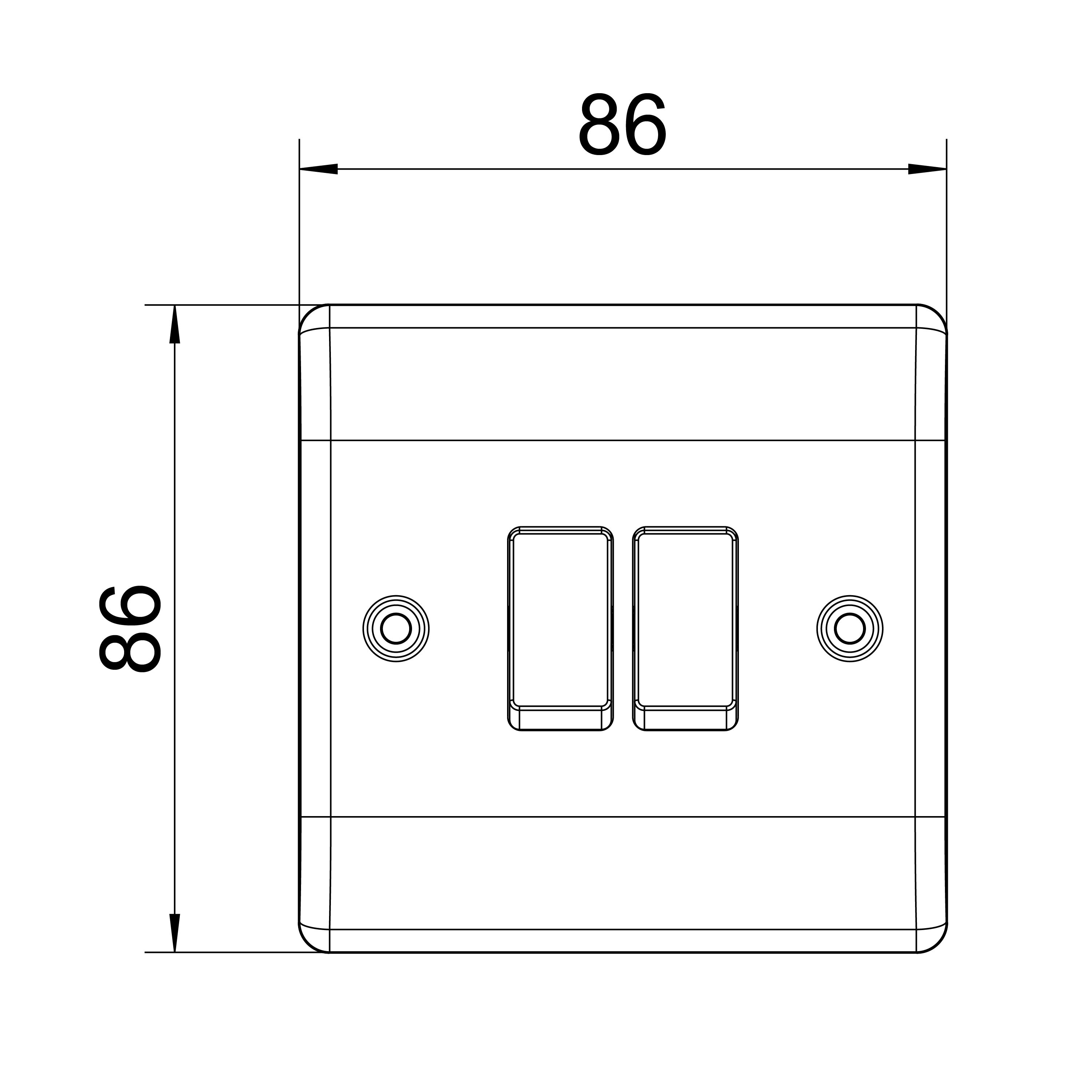 BG Screwless Flat Plate Polished Chrome Light Switch 4 Gang 2 Way 20A-16AX - 9