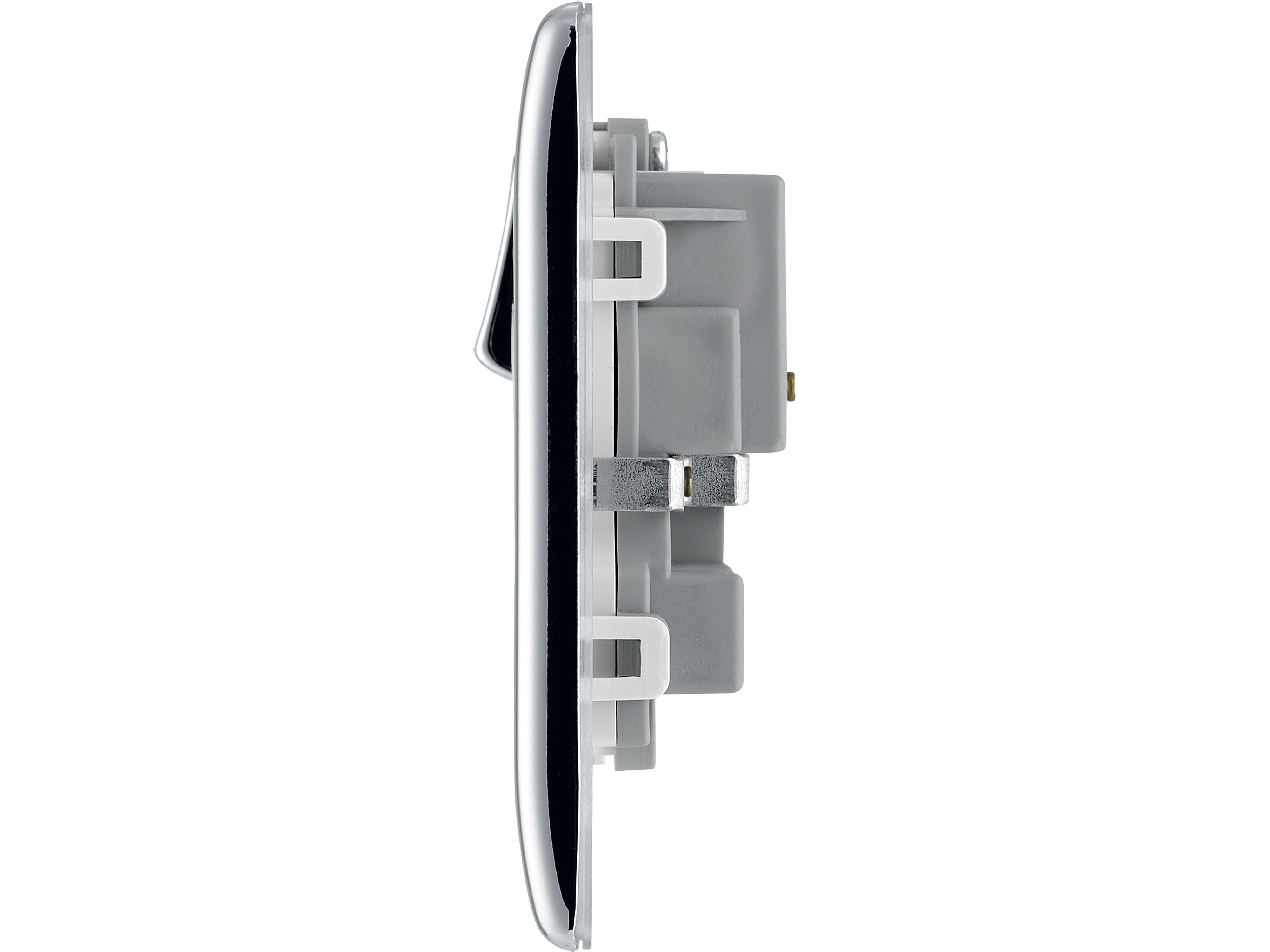 BG Screwless Flat Plate Polished Chrome 13A DP Switched Socket 2 Gang - 5