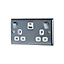 BG Chrome Double 13A Switched Socket with USB x2 4.2A & White inserts