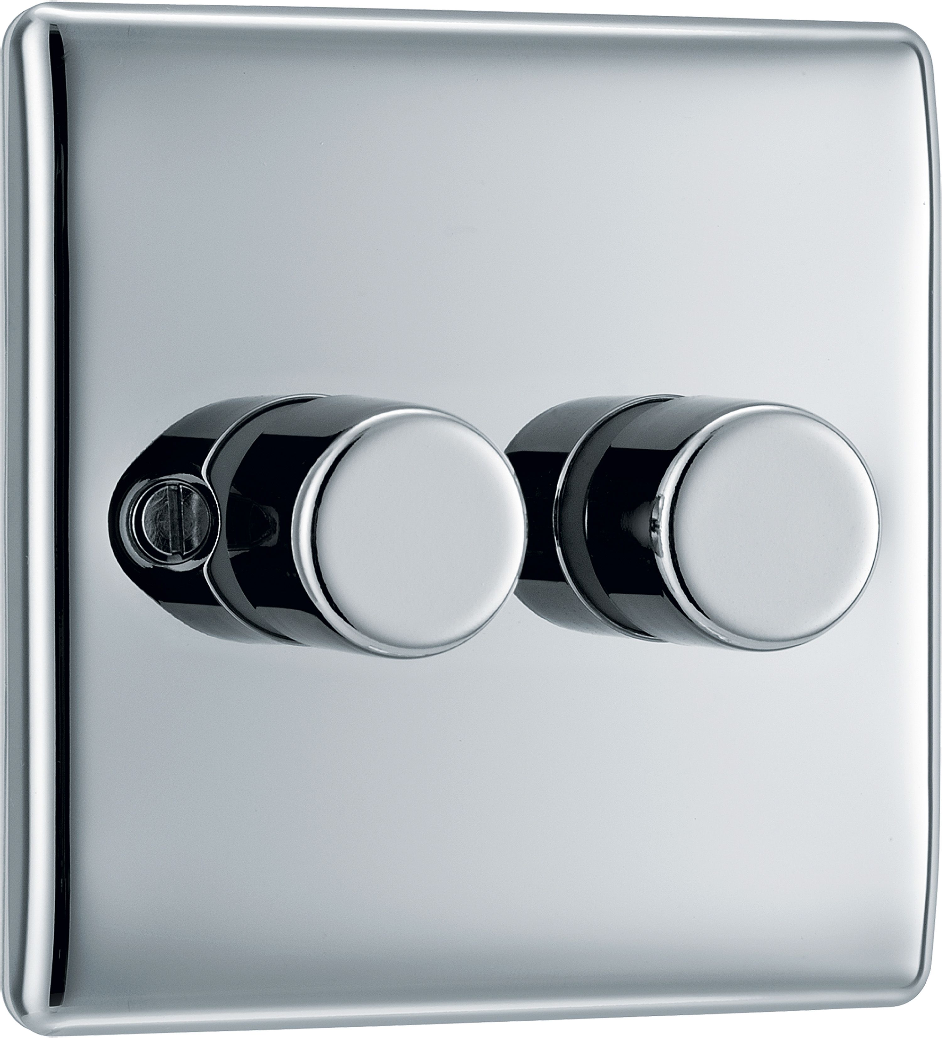 BG Chrome profile Double 2 way 400W Dimmer switch