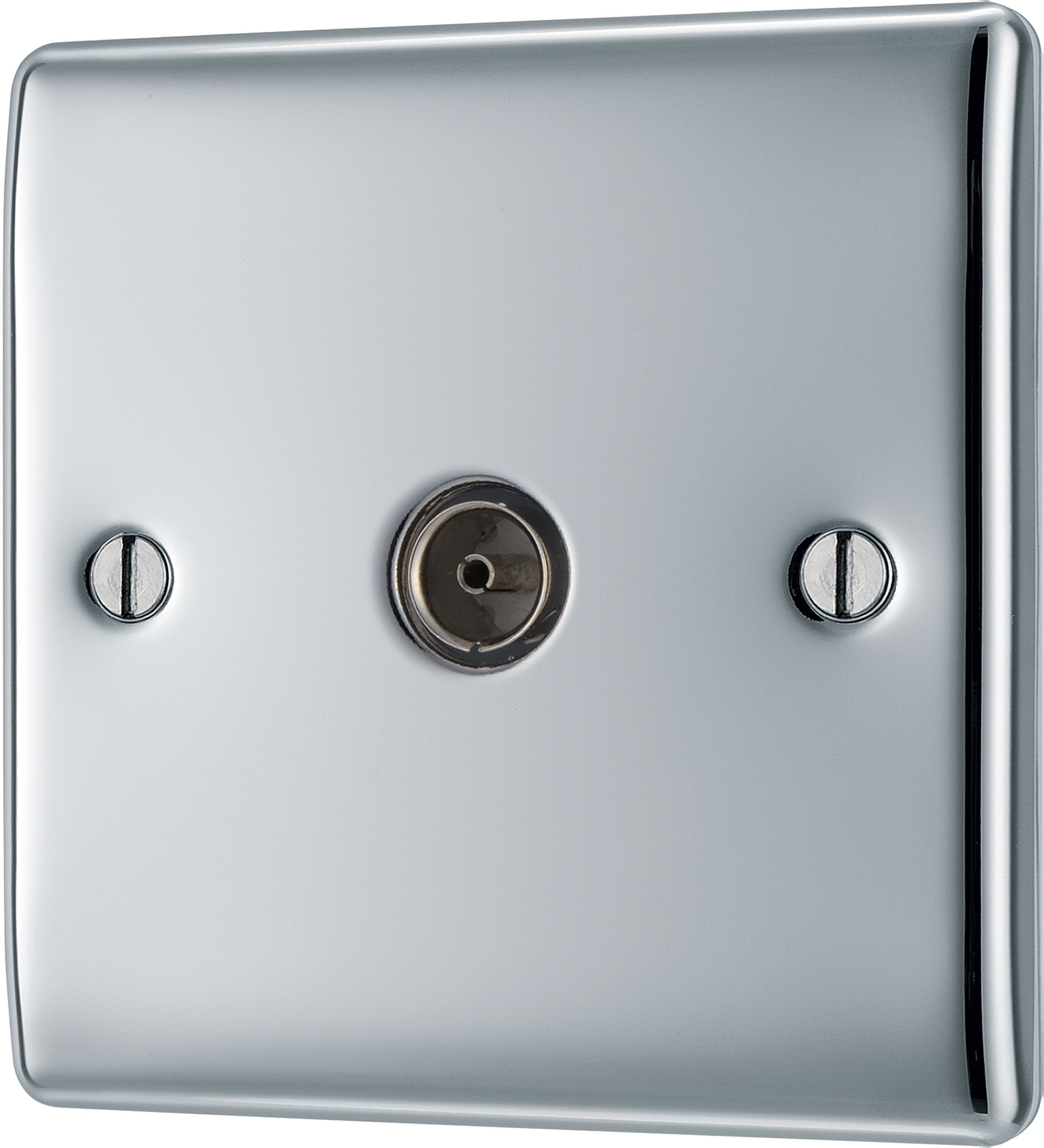 BG Chrome Semi-flush Single TV socket