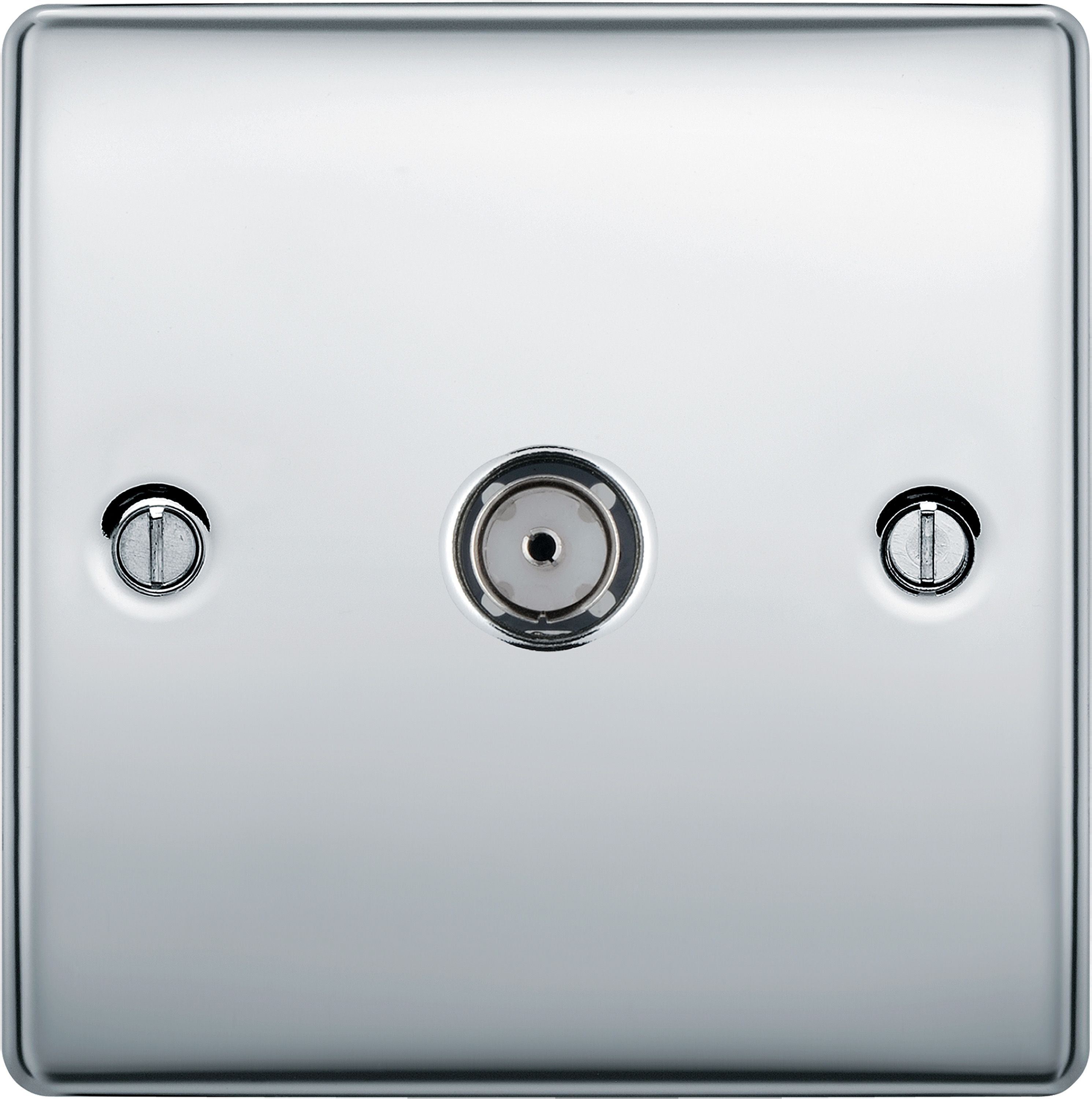 BG Chrome Semi-flush Single TV socket