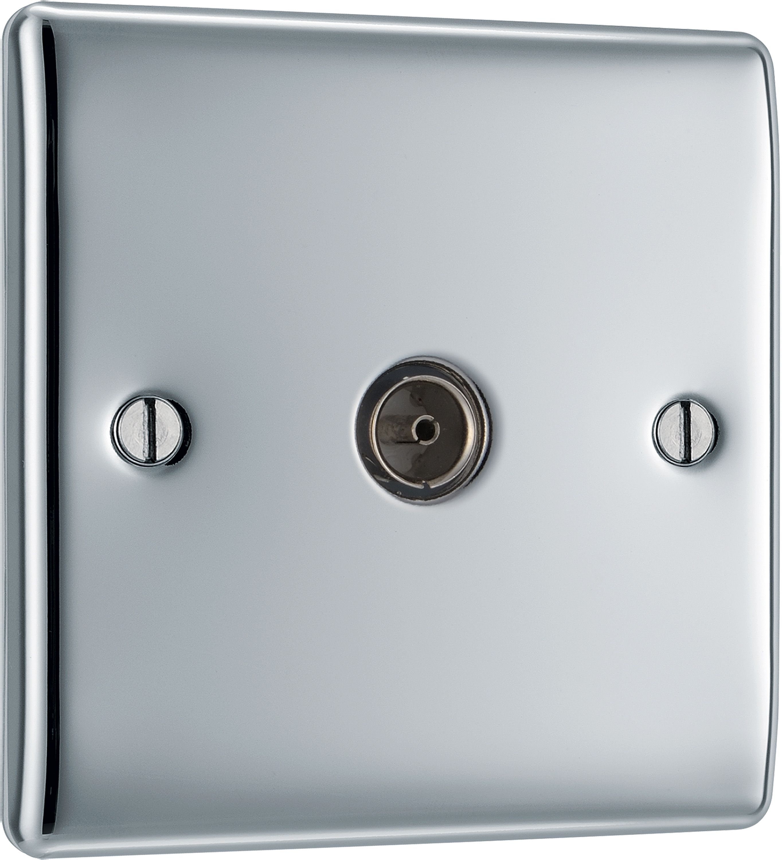 BG Chrome Semi-flush Single TV socket