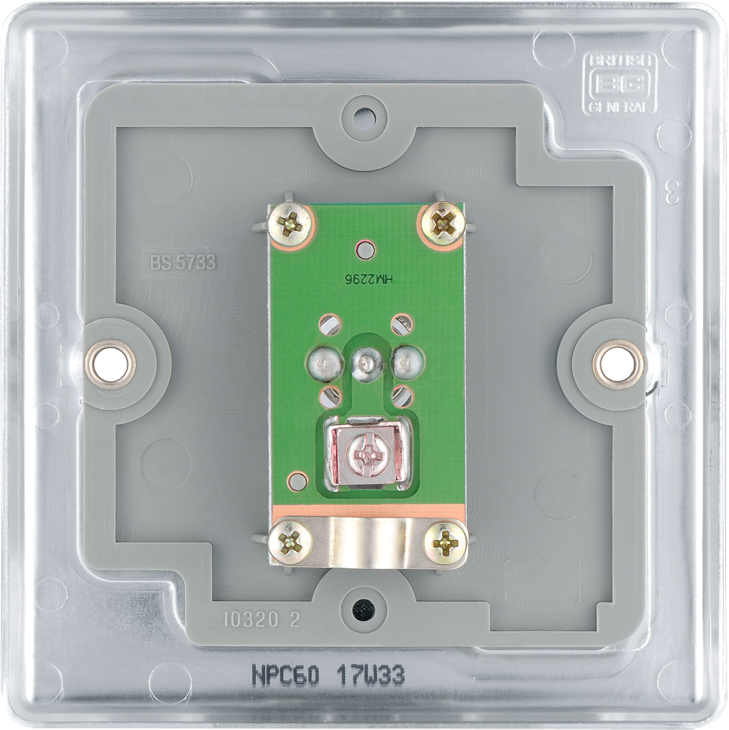 BG Chrome Semi-flush Single TV socket
