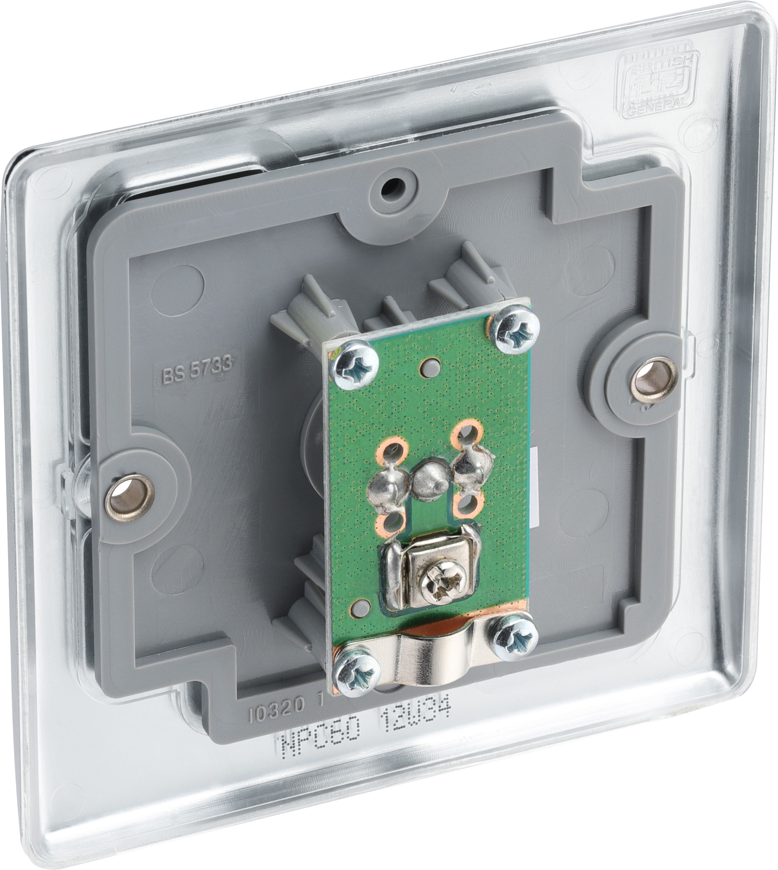 BG Chrome Semi-flush Single TV socket