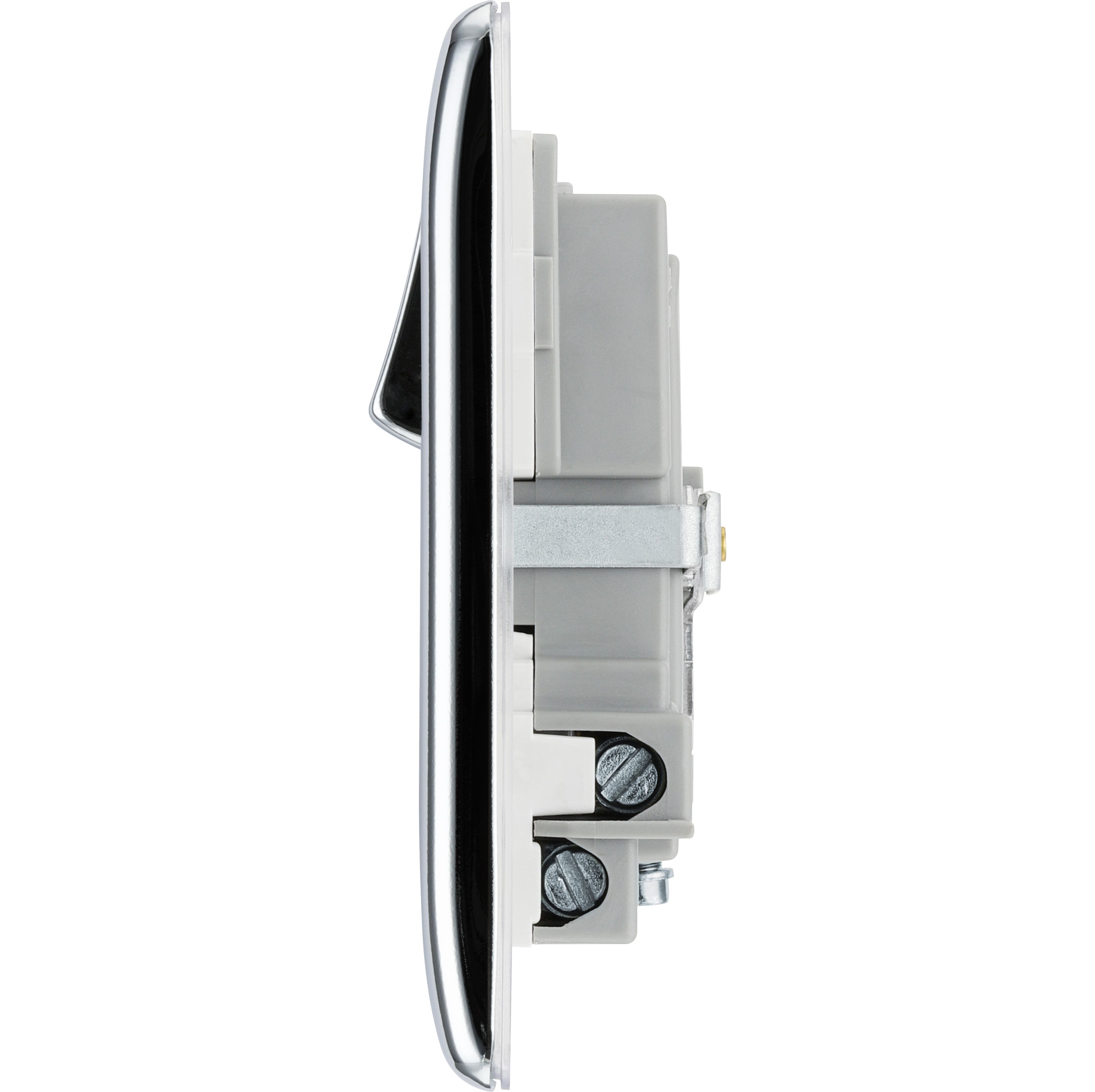 BG Screwless Flatplate Polished Chrome 13A Power Socket With USB A+C 22W 2 Gang - 5