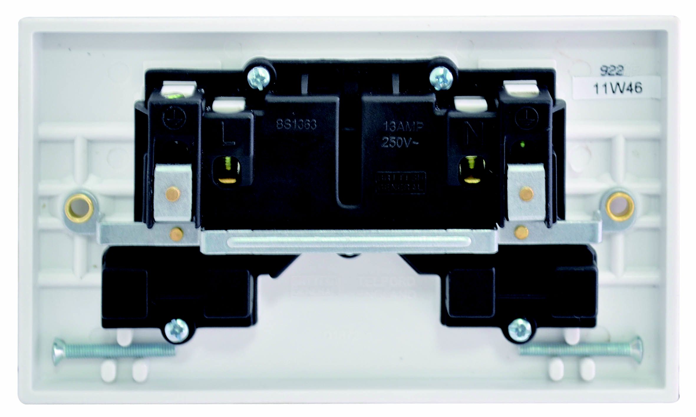 BG Double 13A Gloss White Socket 1 pole - 6