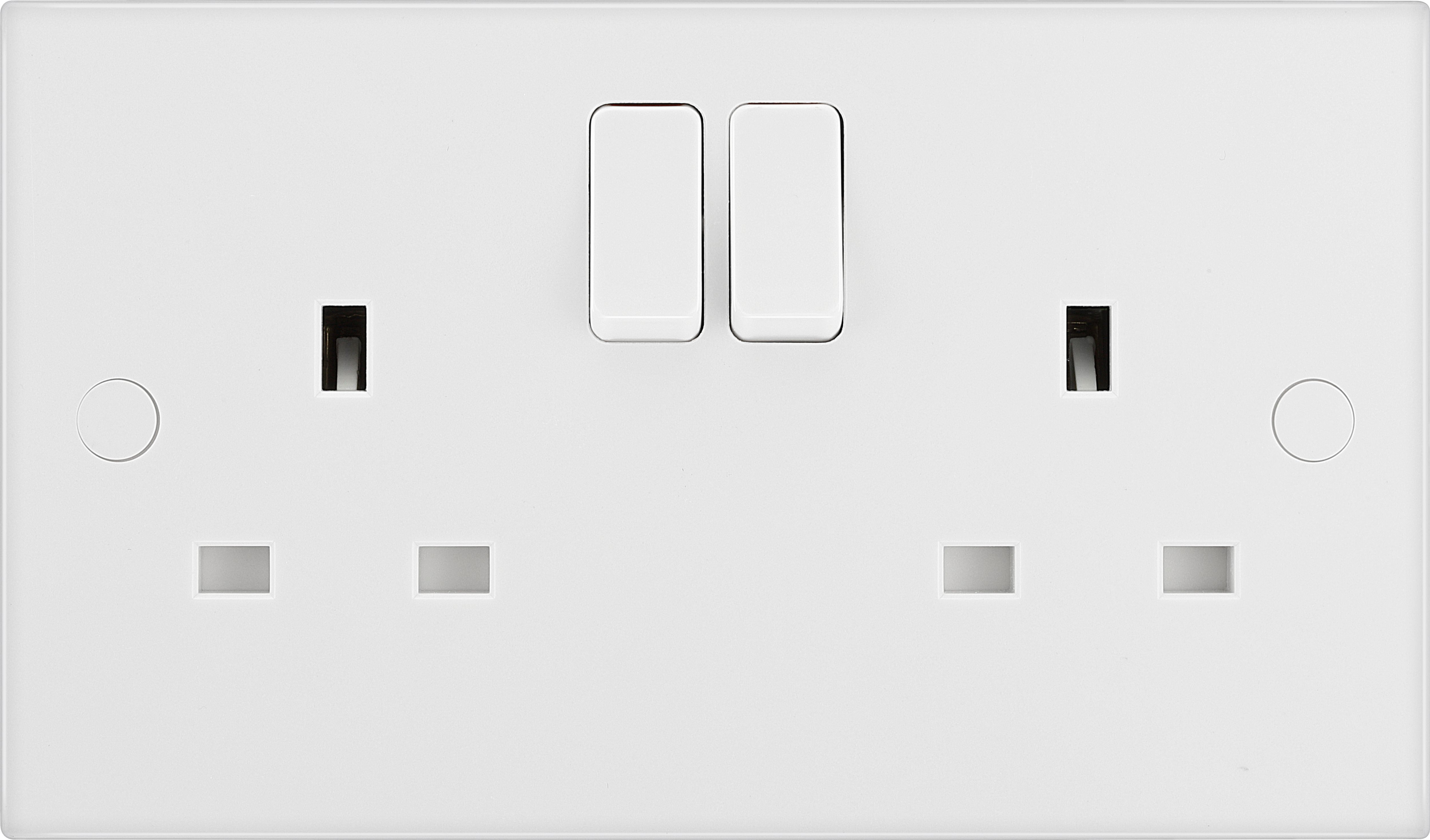 BG Double 13A Gloss White Socket 2 poles