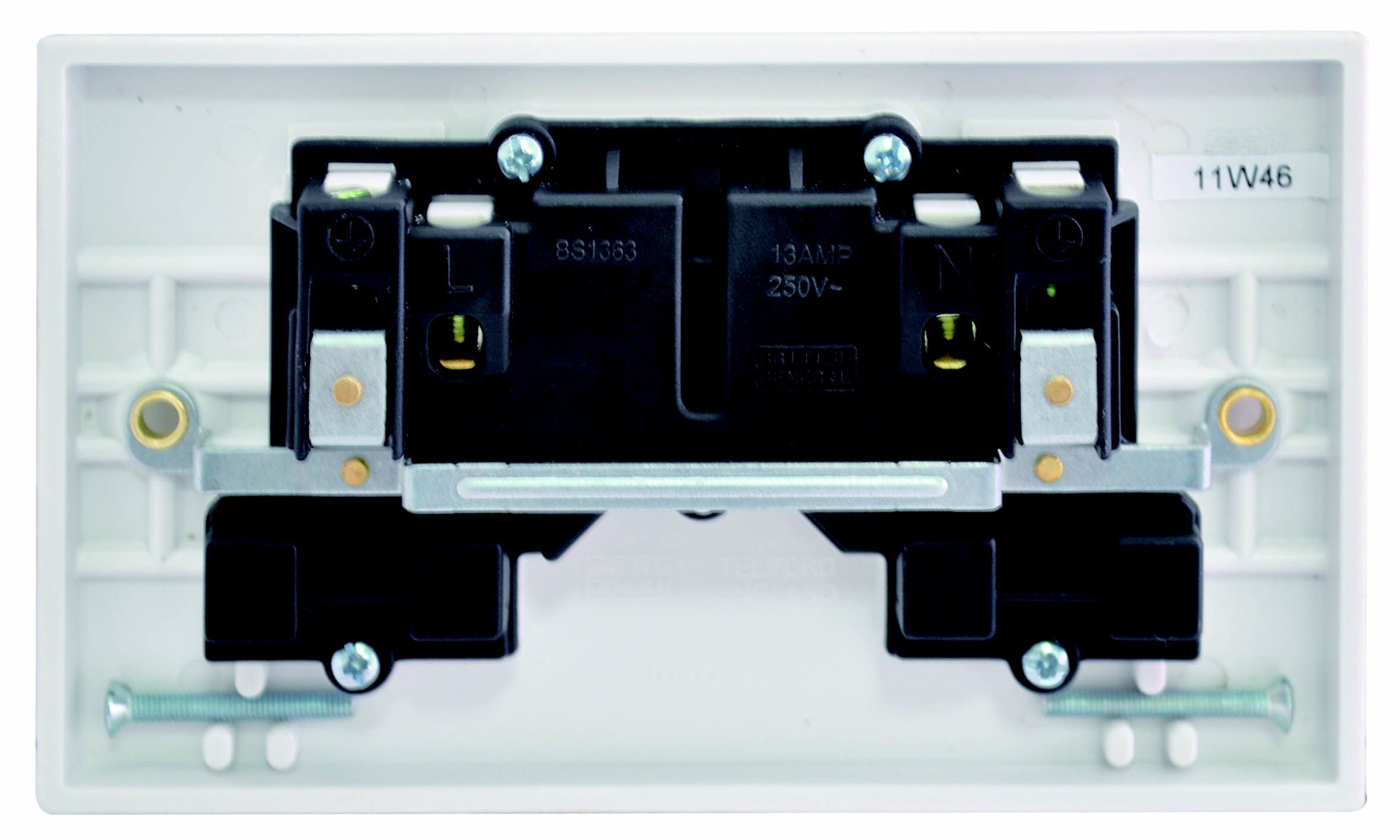 BG Double 13A Gloss White Socket 2 poles - 4