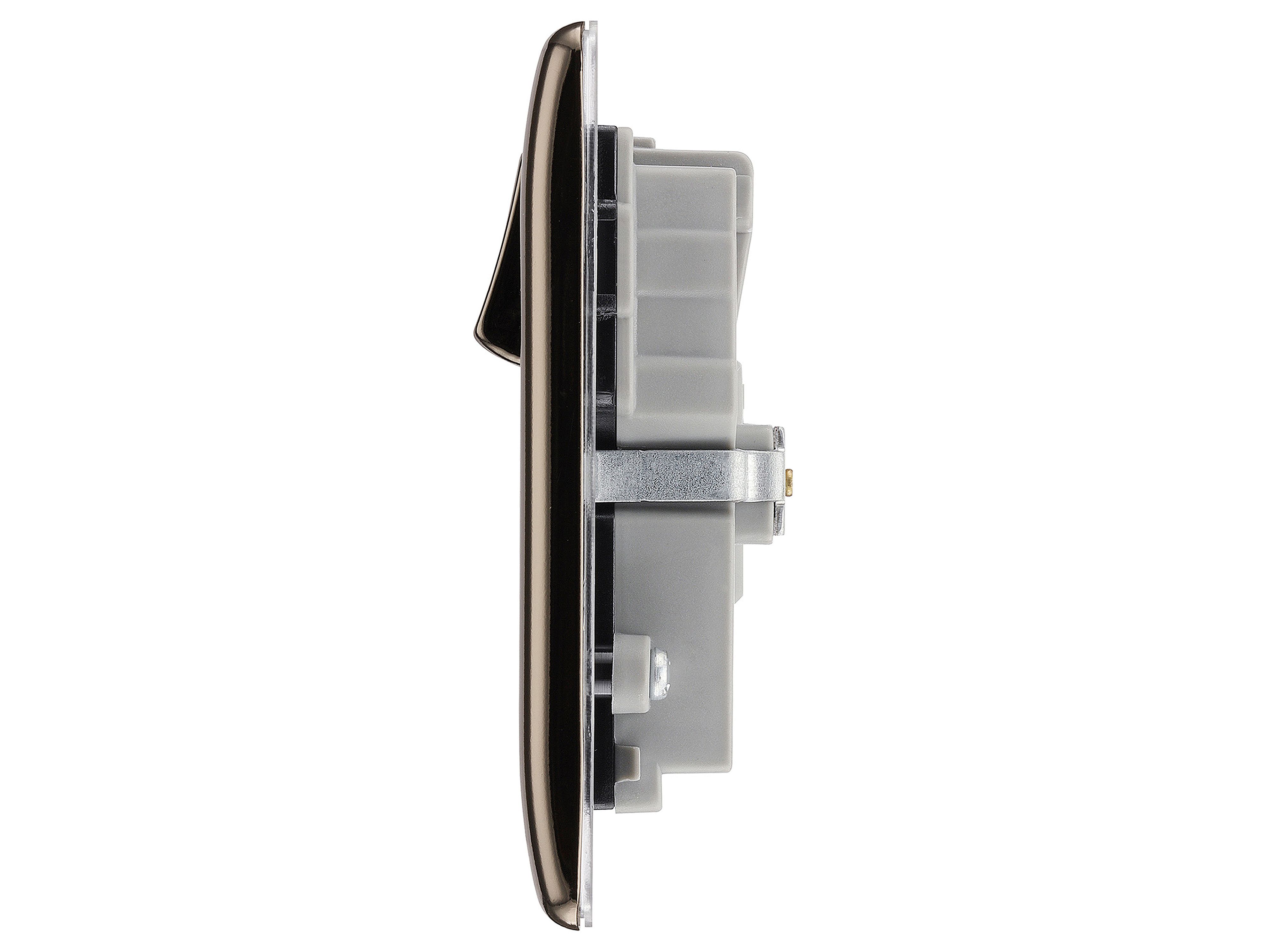 BG Double 13A Switched Gloss Black Socket with USB x2 3.1A - 3