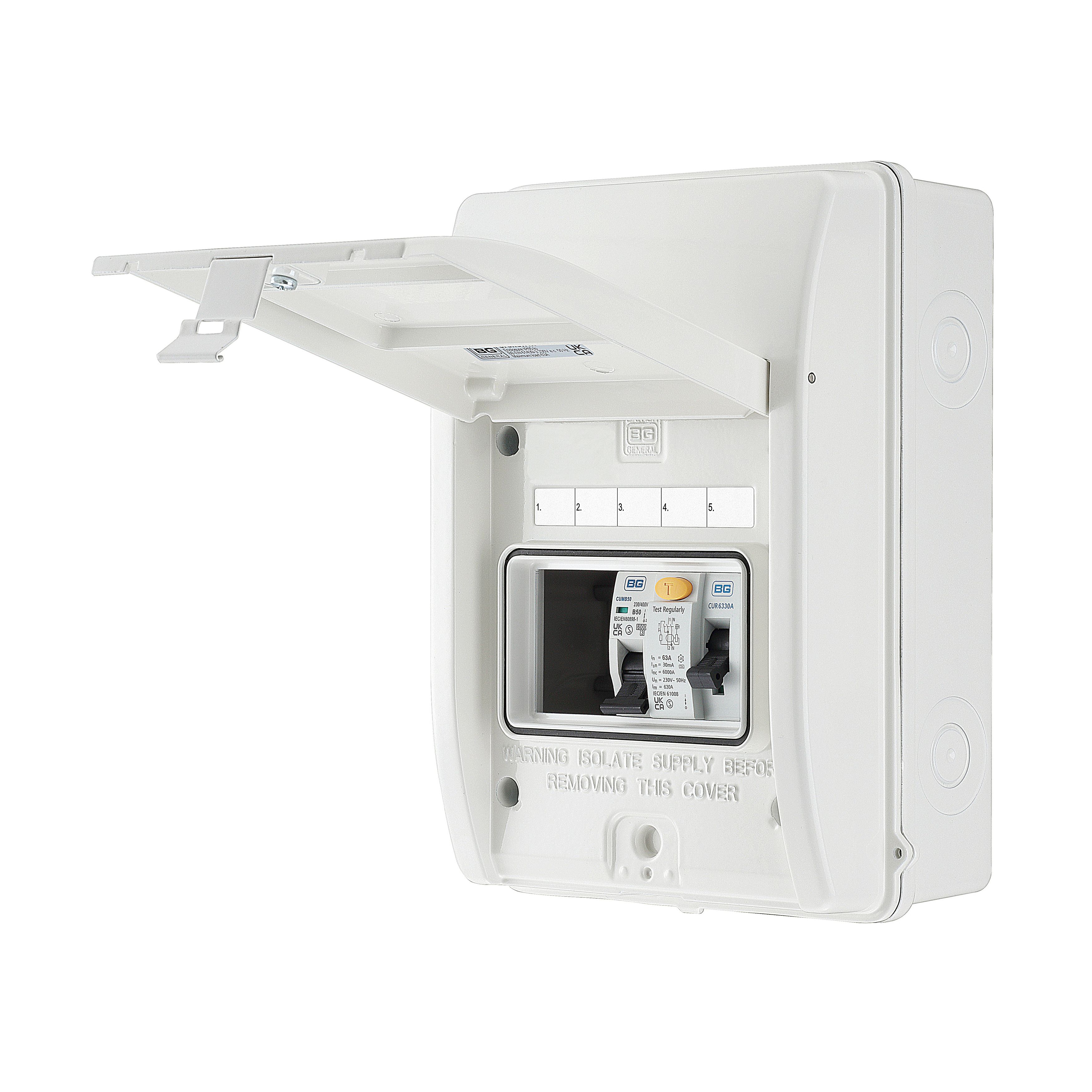 BG Fortress Shower Consumer unit with 63A main switch