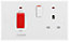BG Gloss White Cooker switch & socket with neon