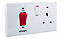 BG Gloss White Cooker switch & socket with neon