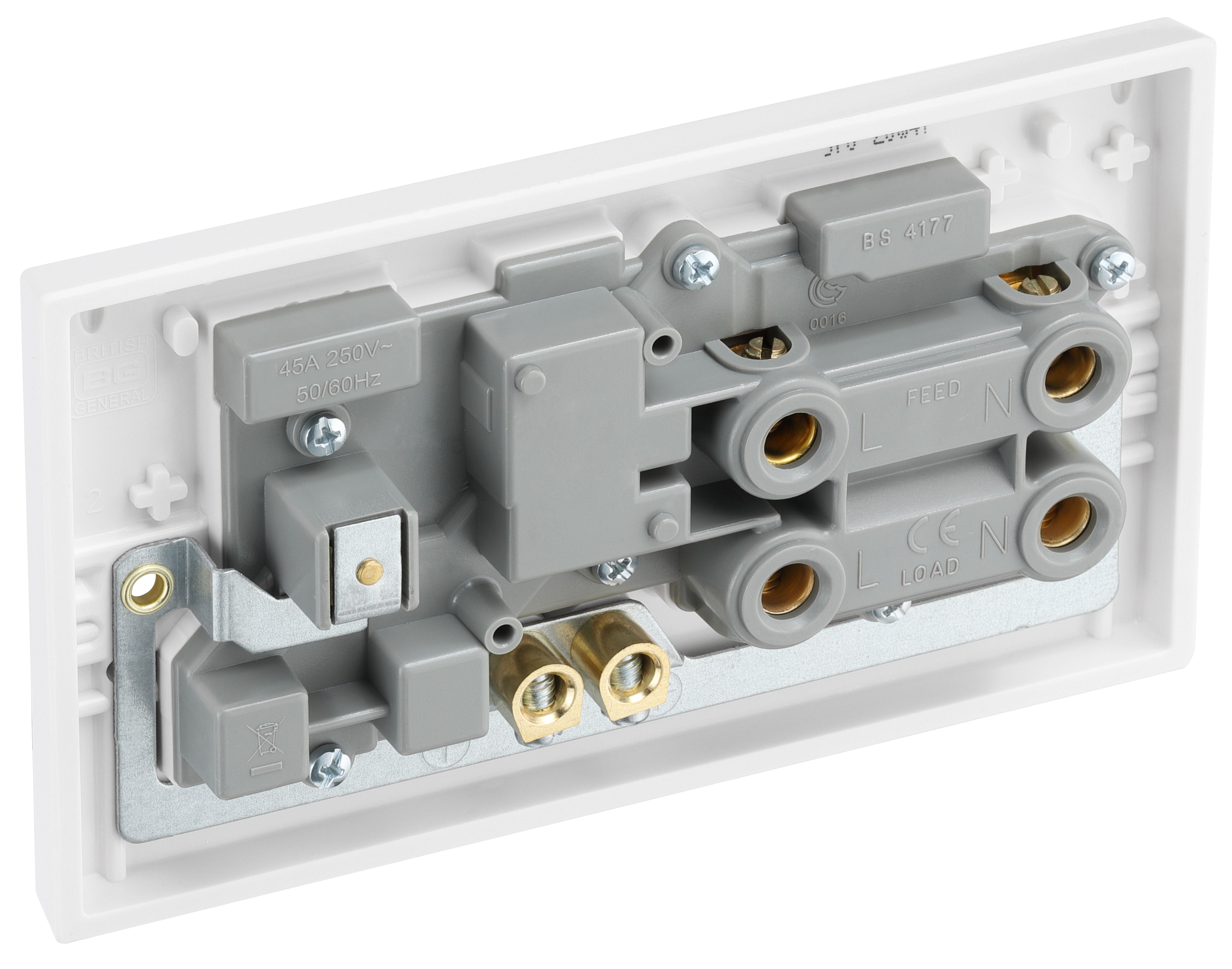 LAP  45A 2-Gang DP Cooker Switch & 13A DP Switched Socket Black Nickel  with Black Inserts - 5