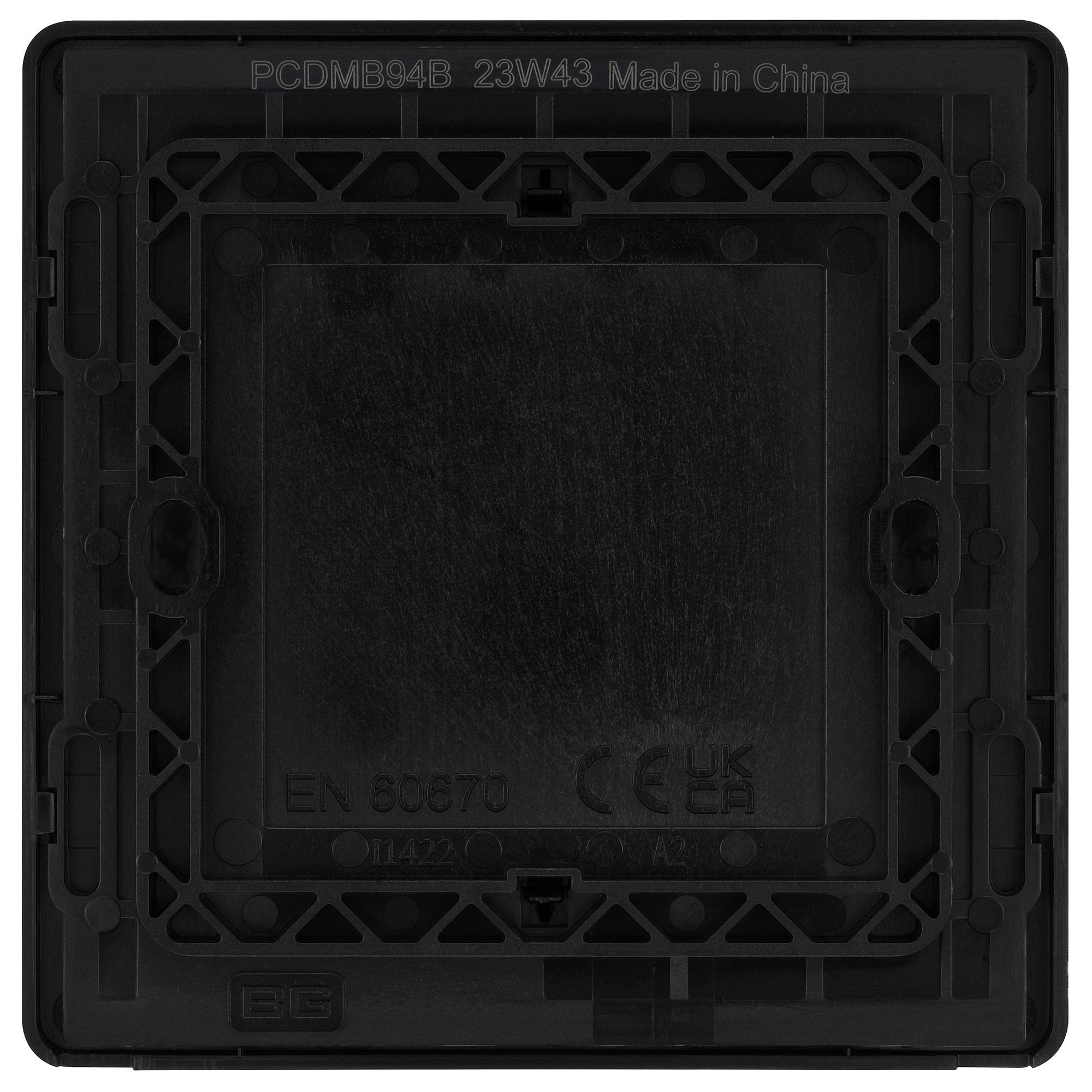 BG Screwless Flat Plate Polished Chrome Blank Plate 2 Gang - 8