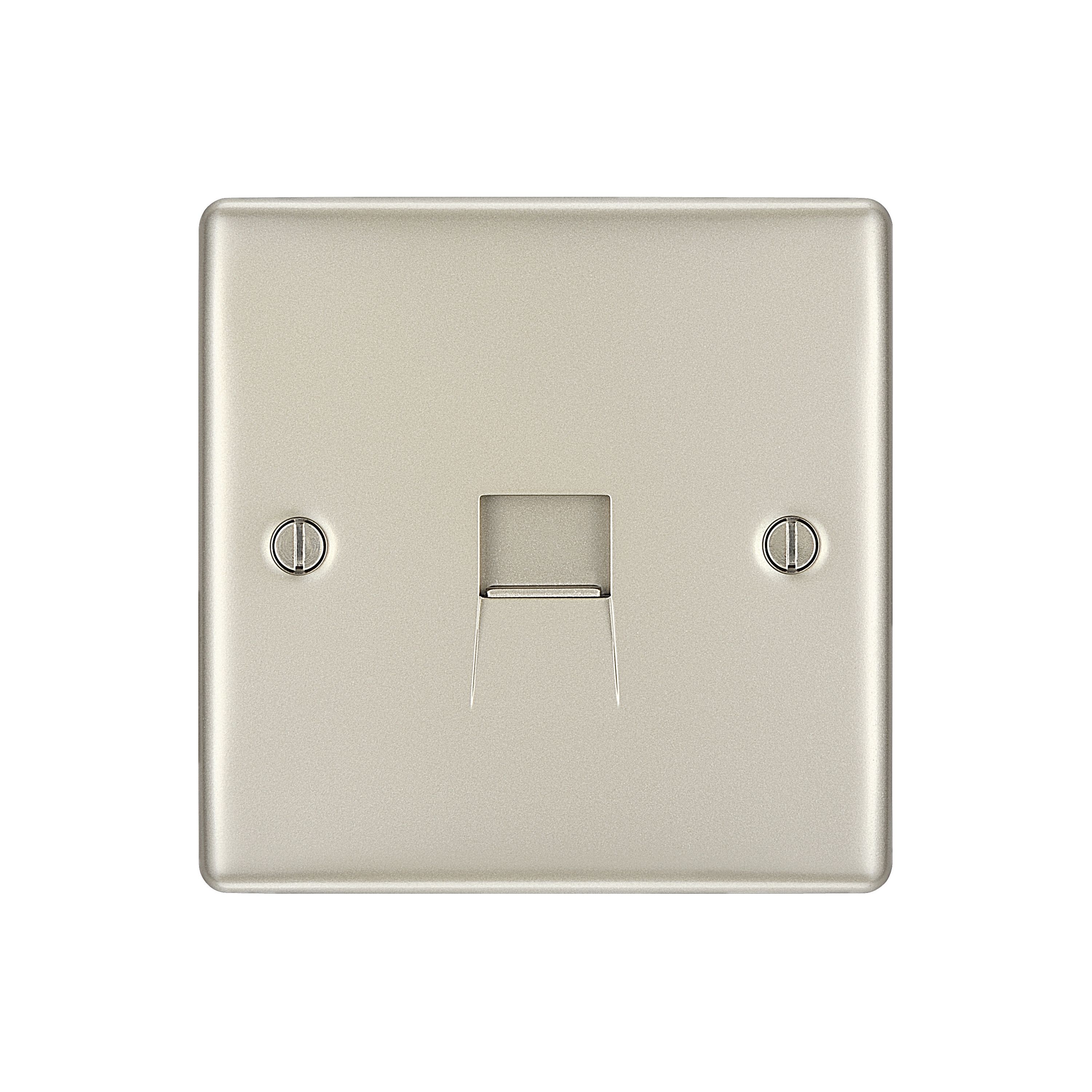 BG Nickel 1 gang Master telephone socket