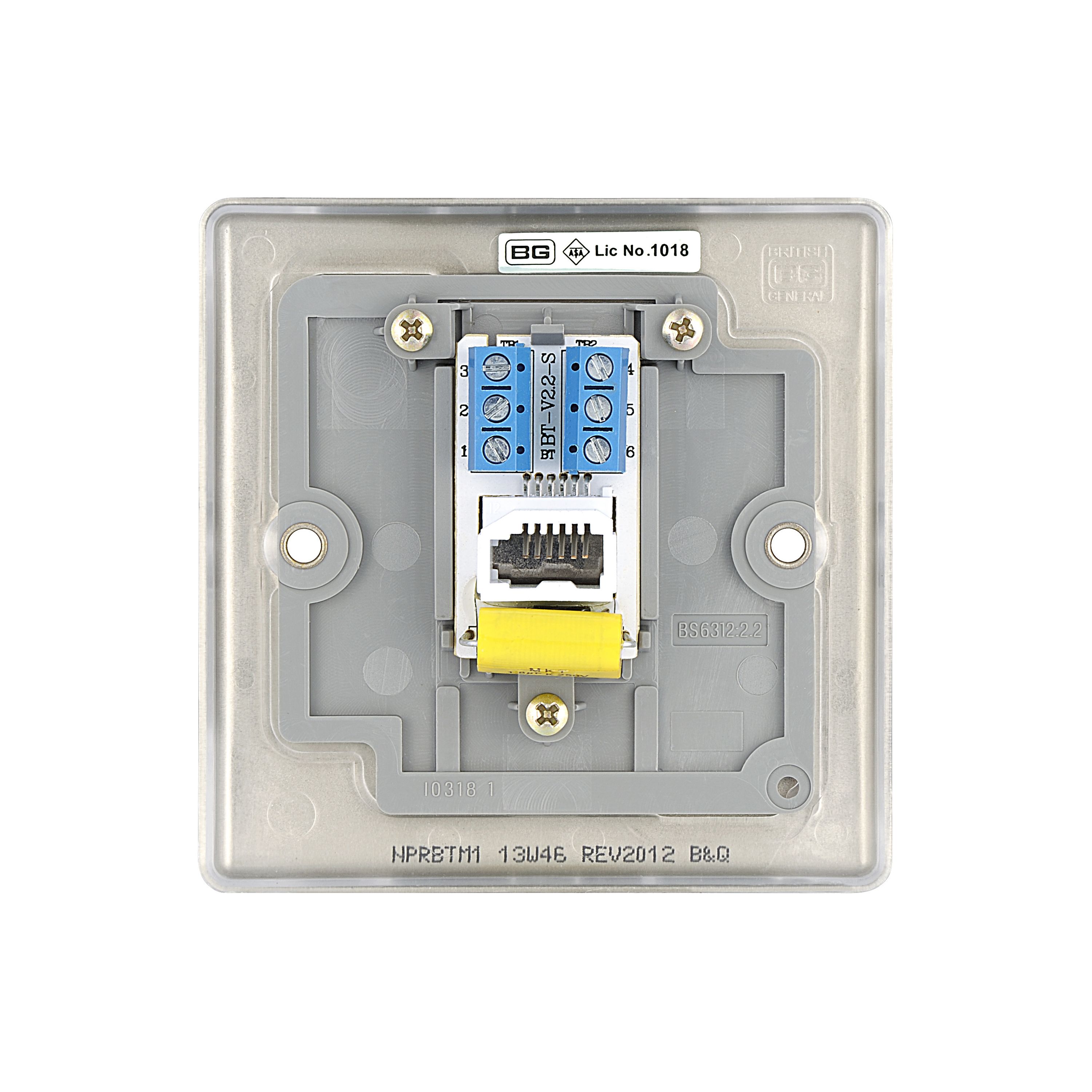 BG Nickel 1 gang Master telephone socket