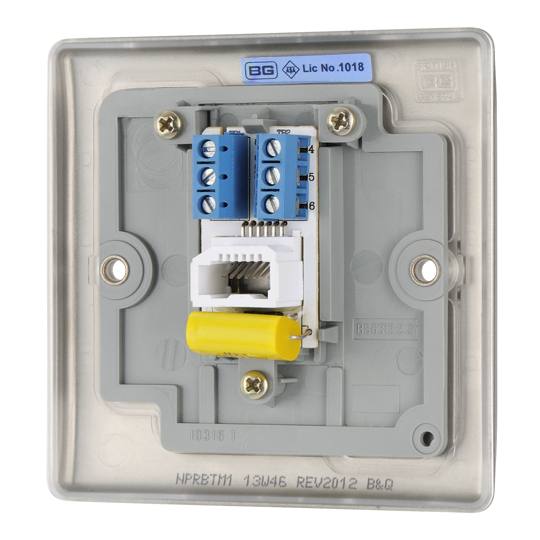 BG Nickel 1 gang Master telephone socket