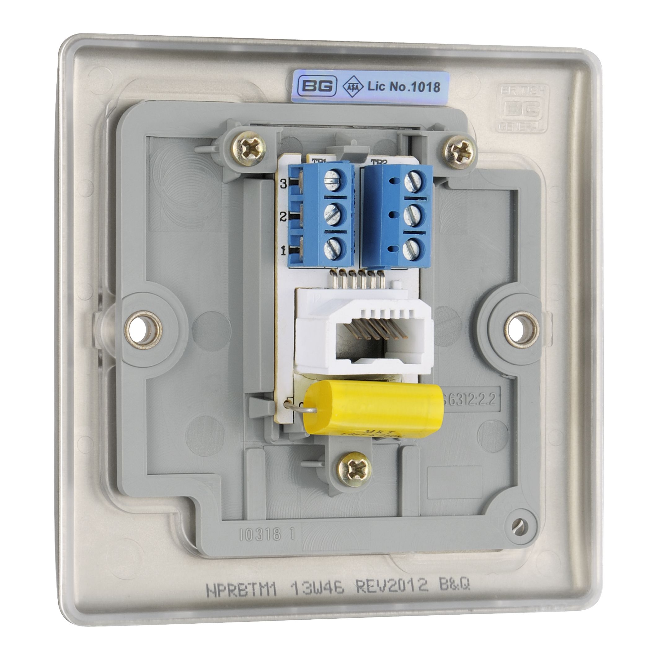 BG Nickel 1 gang Master telephone socket