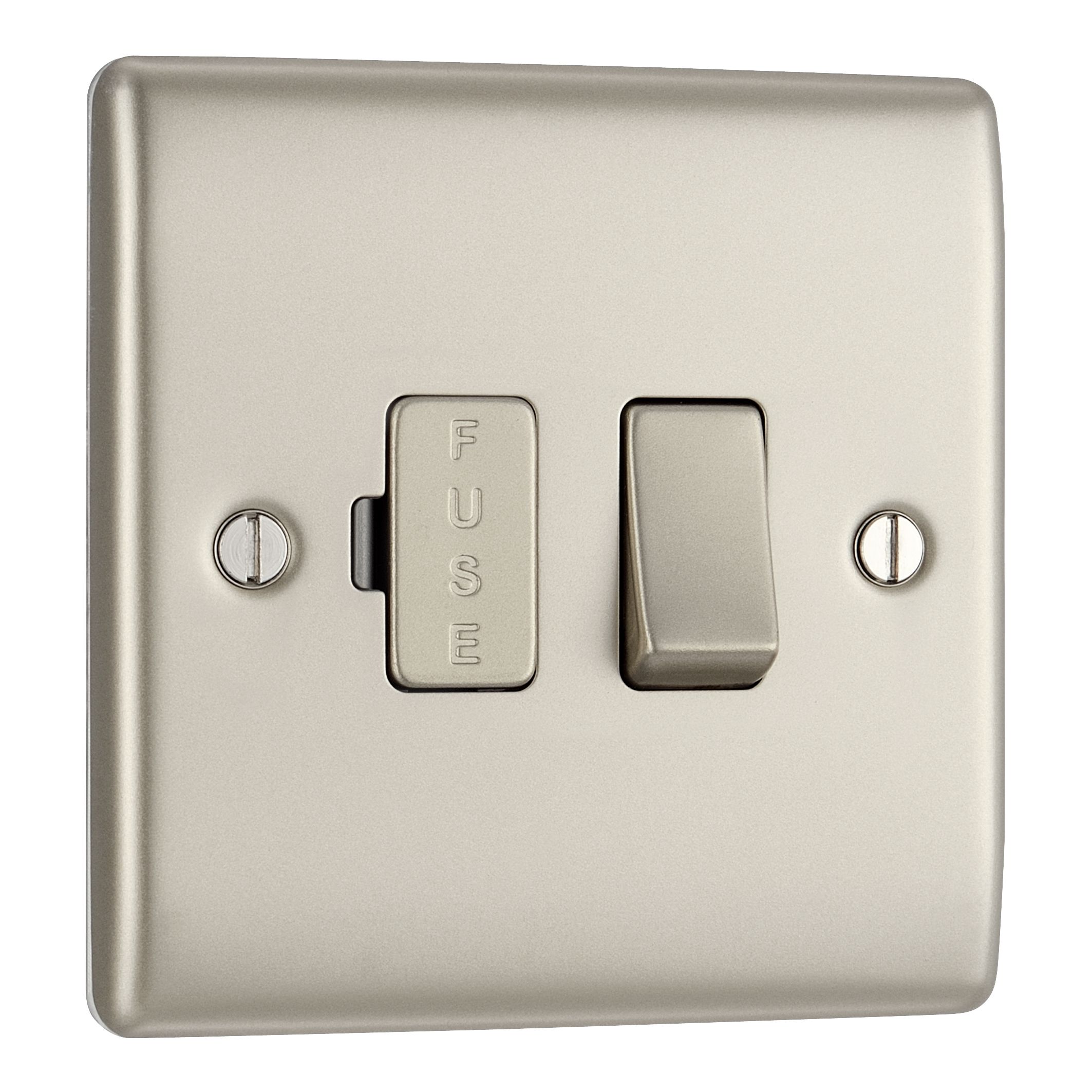 BG Nickel 13A 2 way Raised slim profile Screwed Switched Fused connection unit - 3