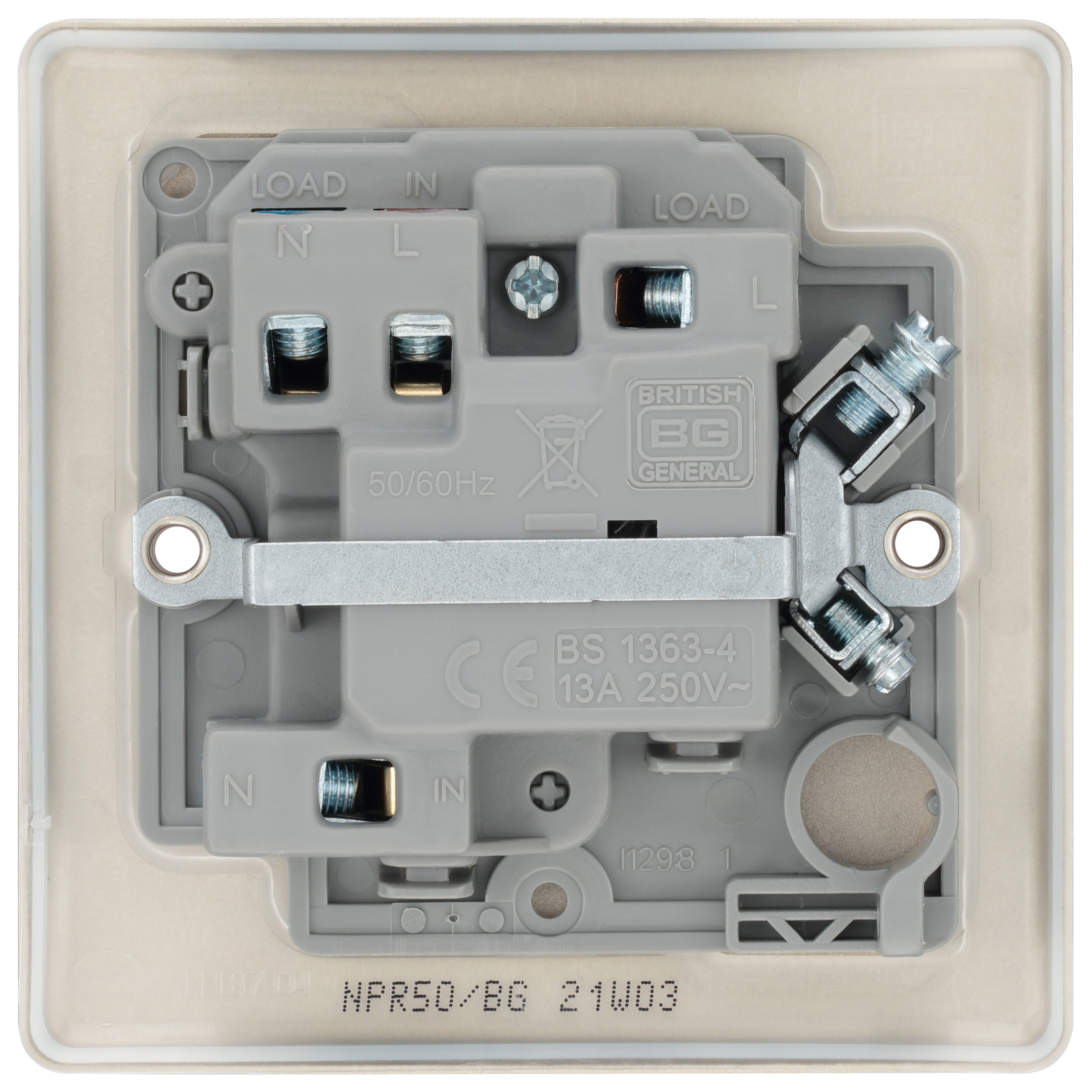 BG Nickel 13A 2 way Raised slim profile Screwed Switched Fused connection unit - 4