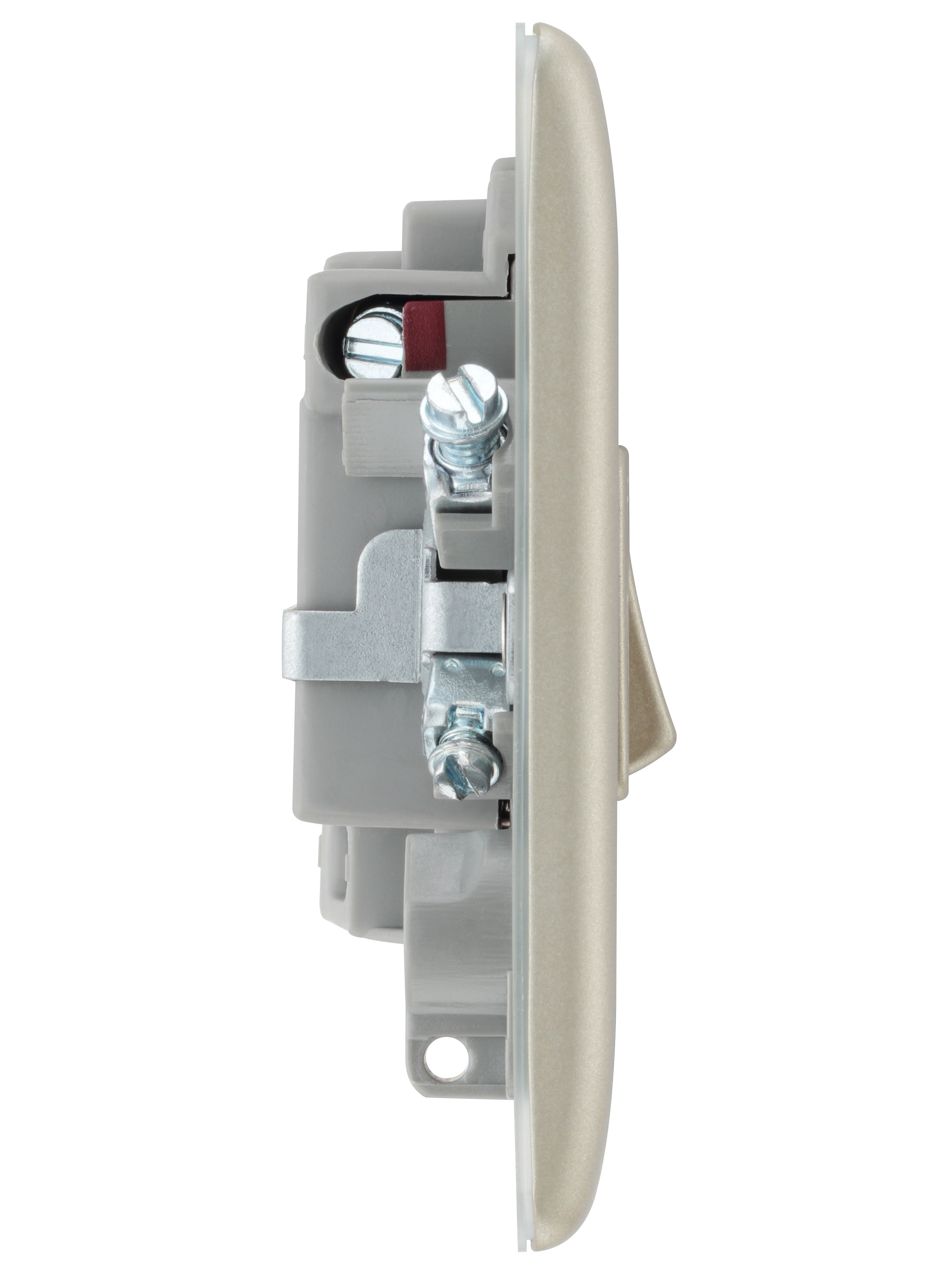 BG Nickel 13A 2 way Raised slim profile Screwed Switched Fused connection unit - 5