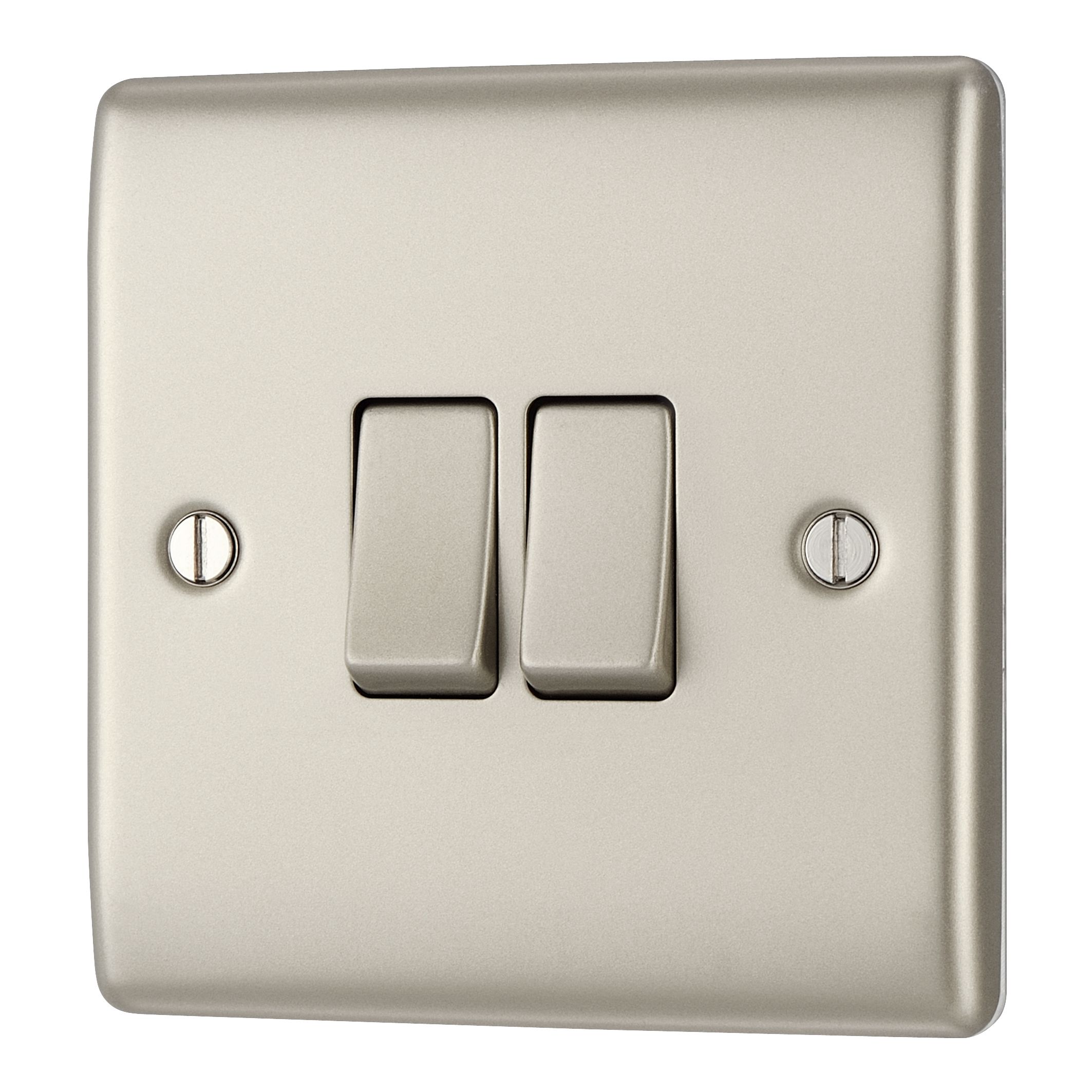 BG Nickel 20A 2 way 2 gang Light Switch