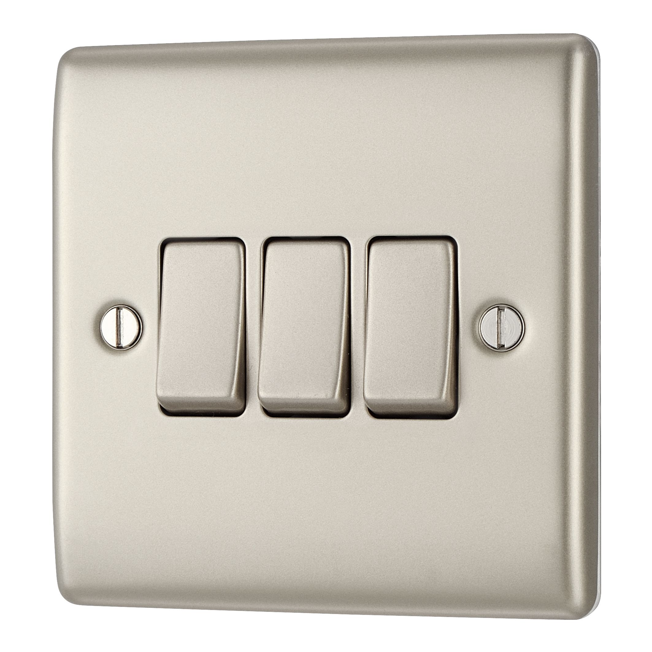 BG Nickel 20A 2 way 3 gang Light Switch