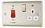 BG Nickel Cooker switch & socket with neon & White inserts