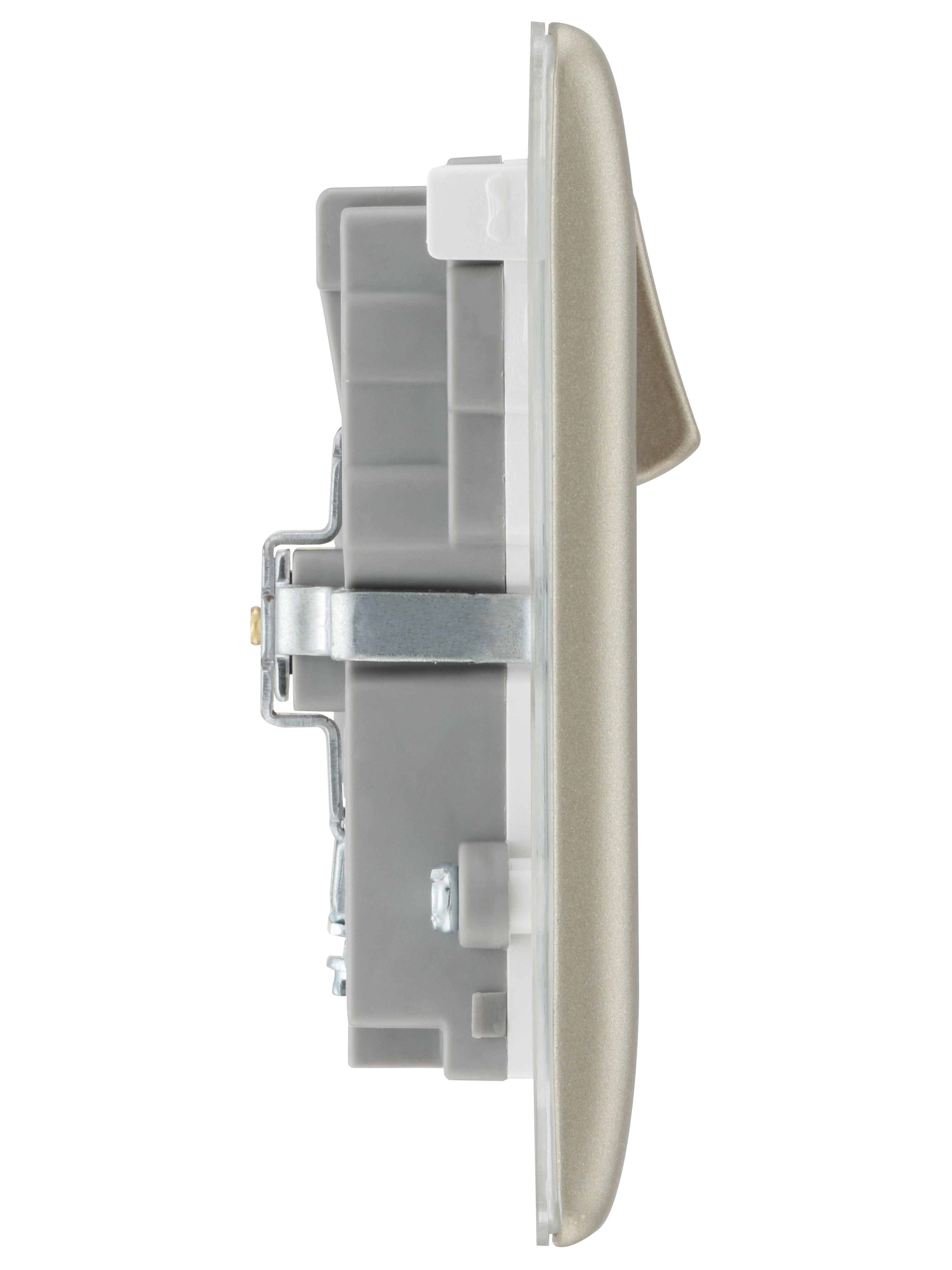BG Nickel Double 13A Switched Socket with USB x2 3.1A & White inserts - 5