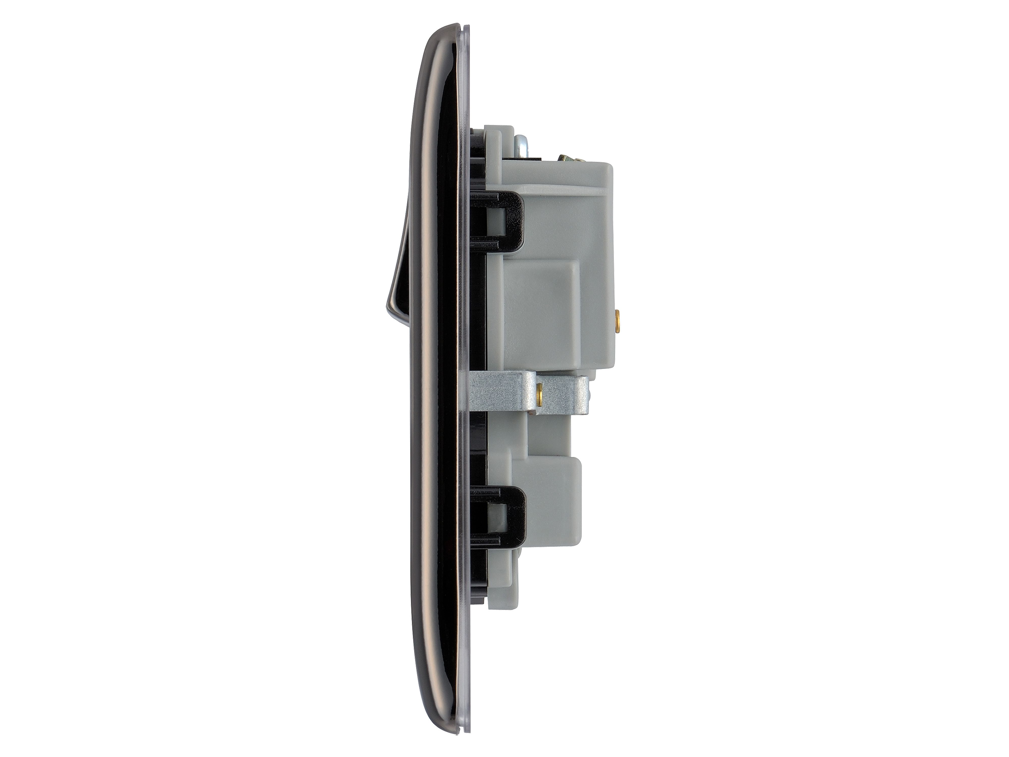 BG Nickel effect Double 13A Gloss Black Socket - 5