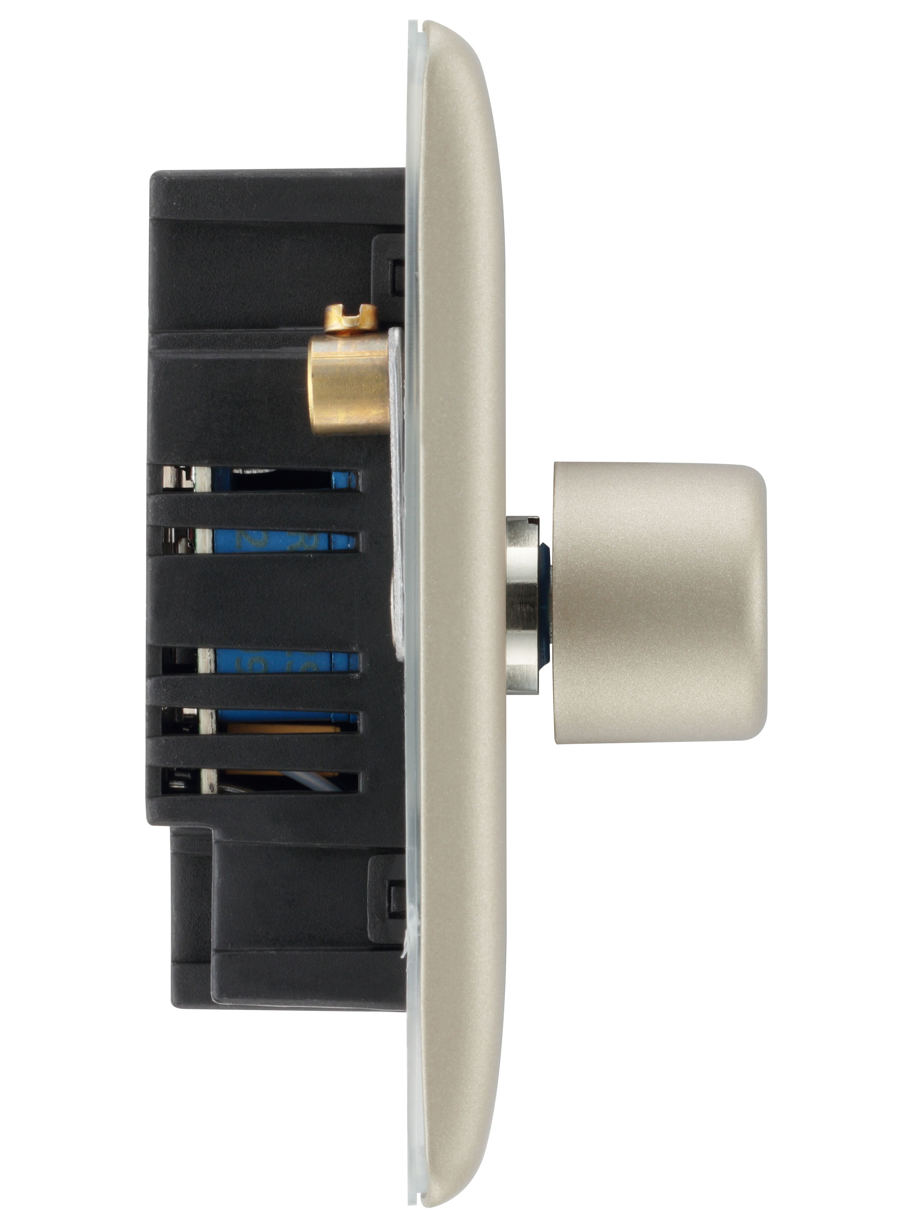 BG Nickel profile Double 2 way 400W Dimmer switch - 5