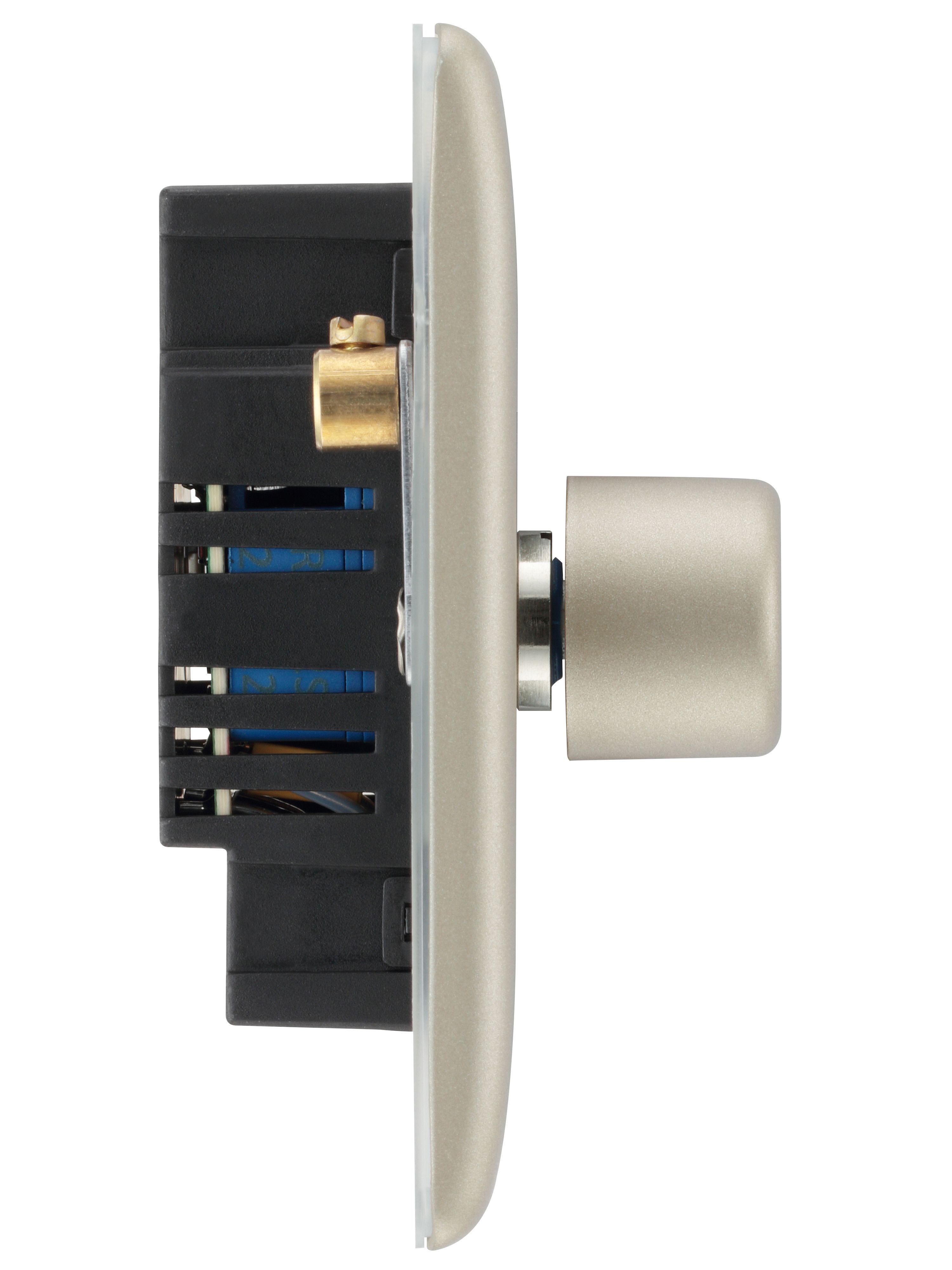 BG Nickel profile Single 2 way 400W Dimmer switch - 5