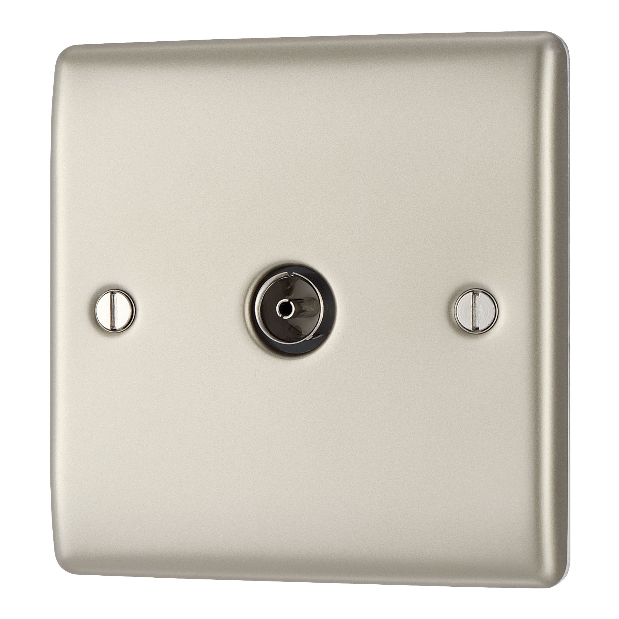 BG Nickel Semi-flush Single TV socket