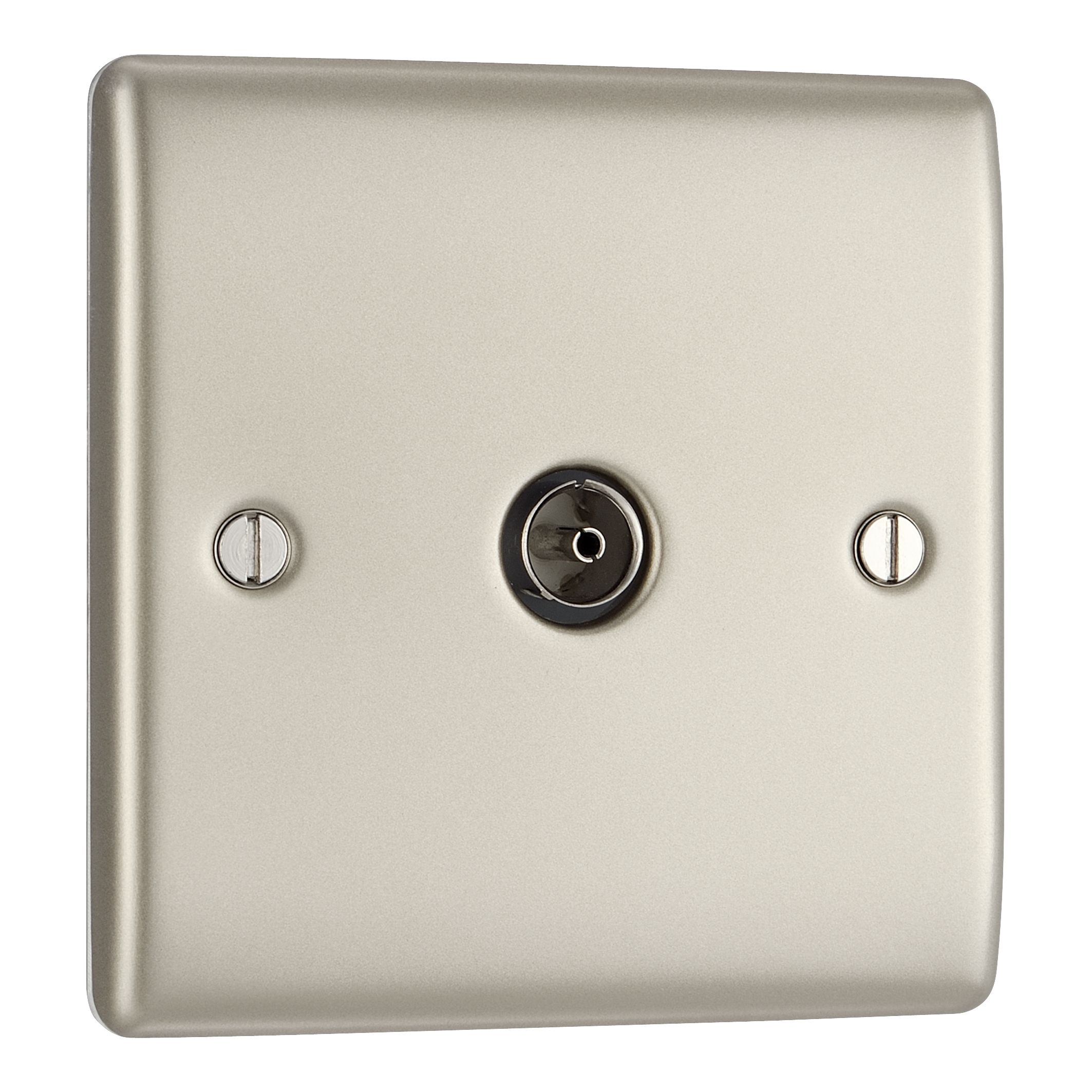 BG Nickel Semi-flush Single TV socket