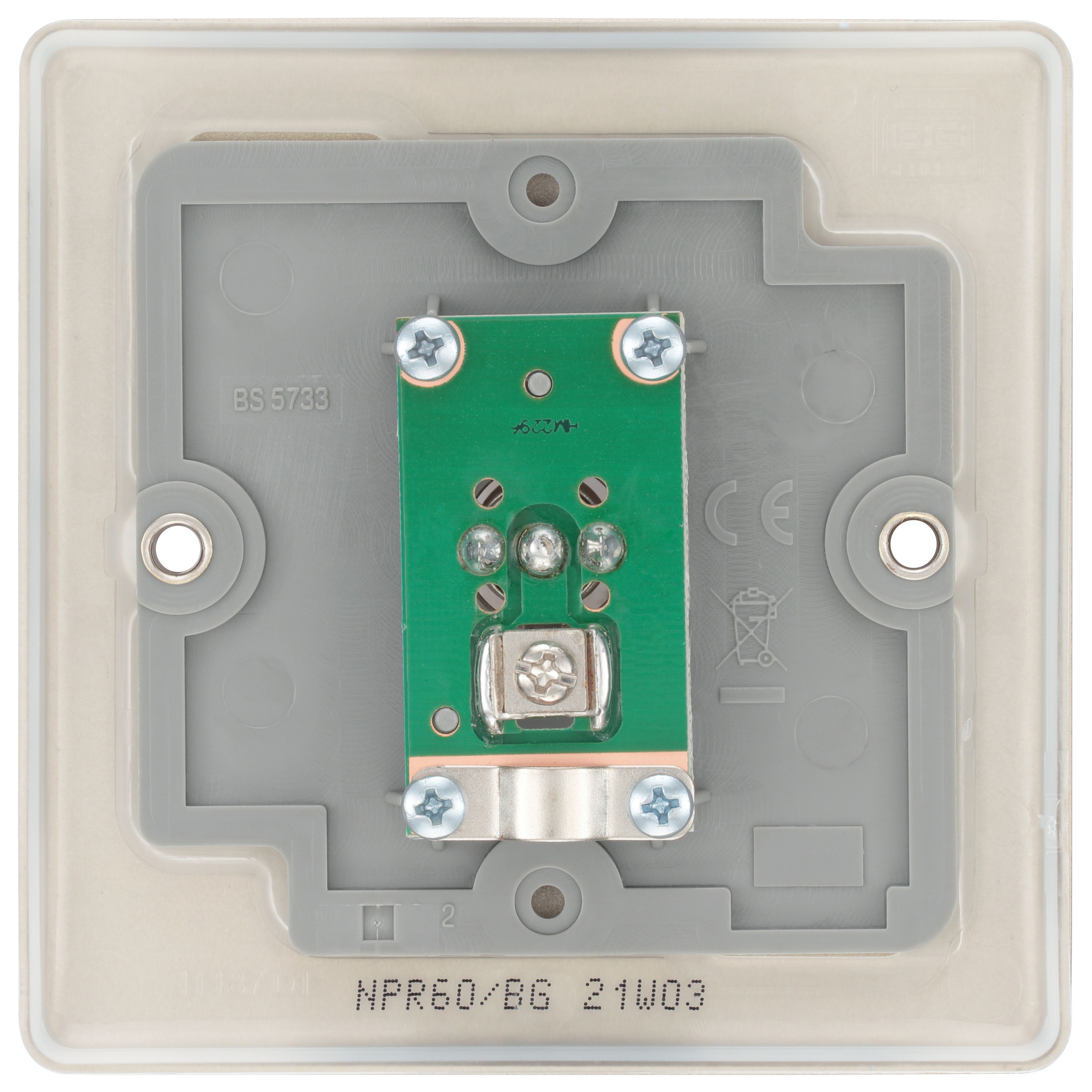 BG Nickel Semi-flush Single TV socket