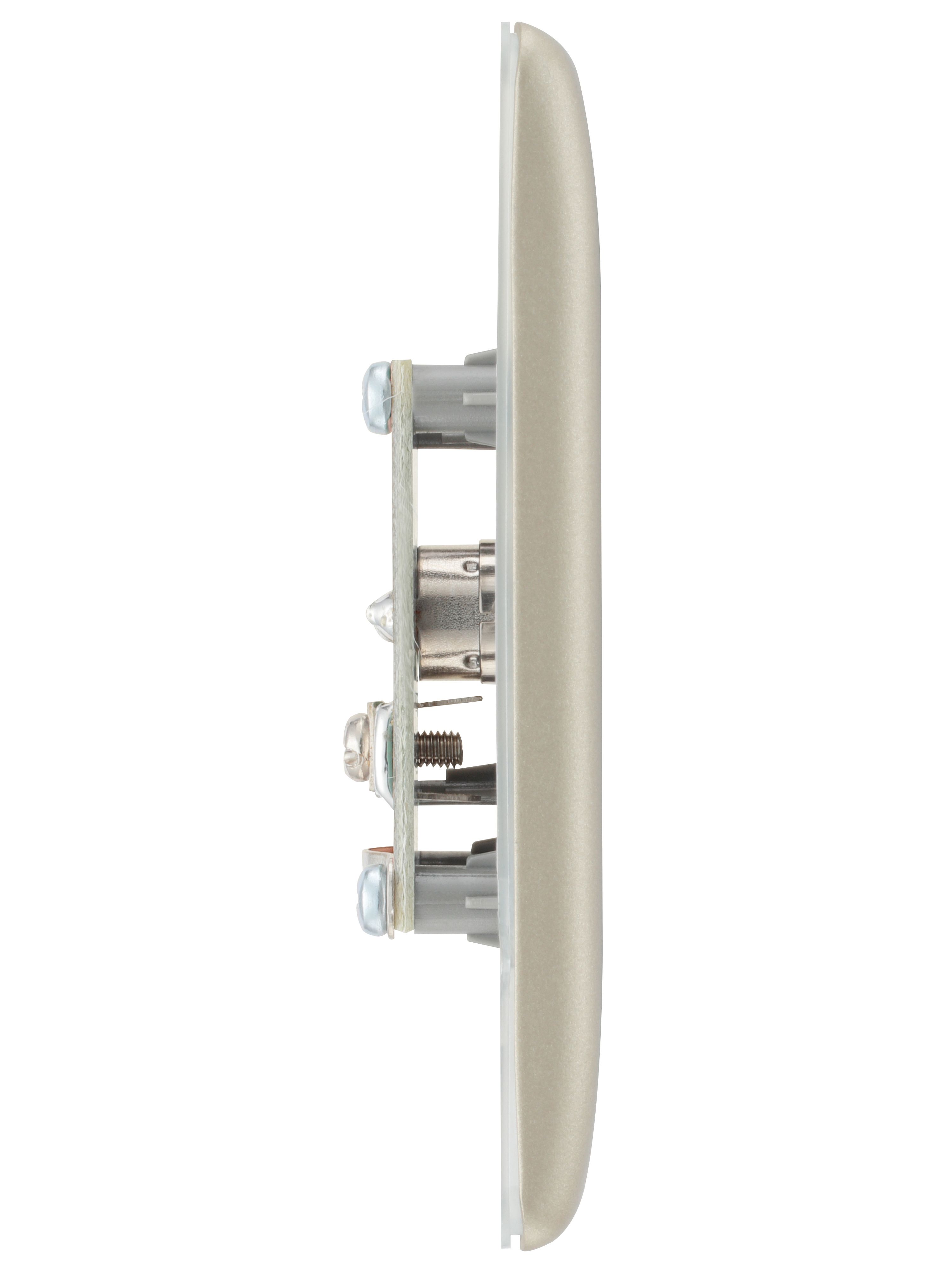 BG Nickel Semi-flush Single TV socket